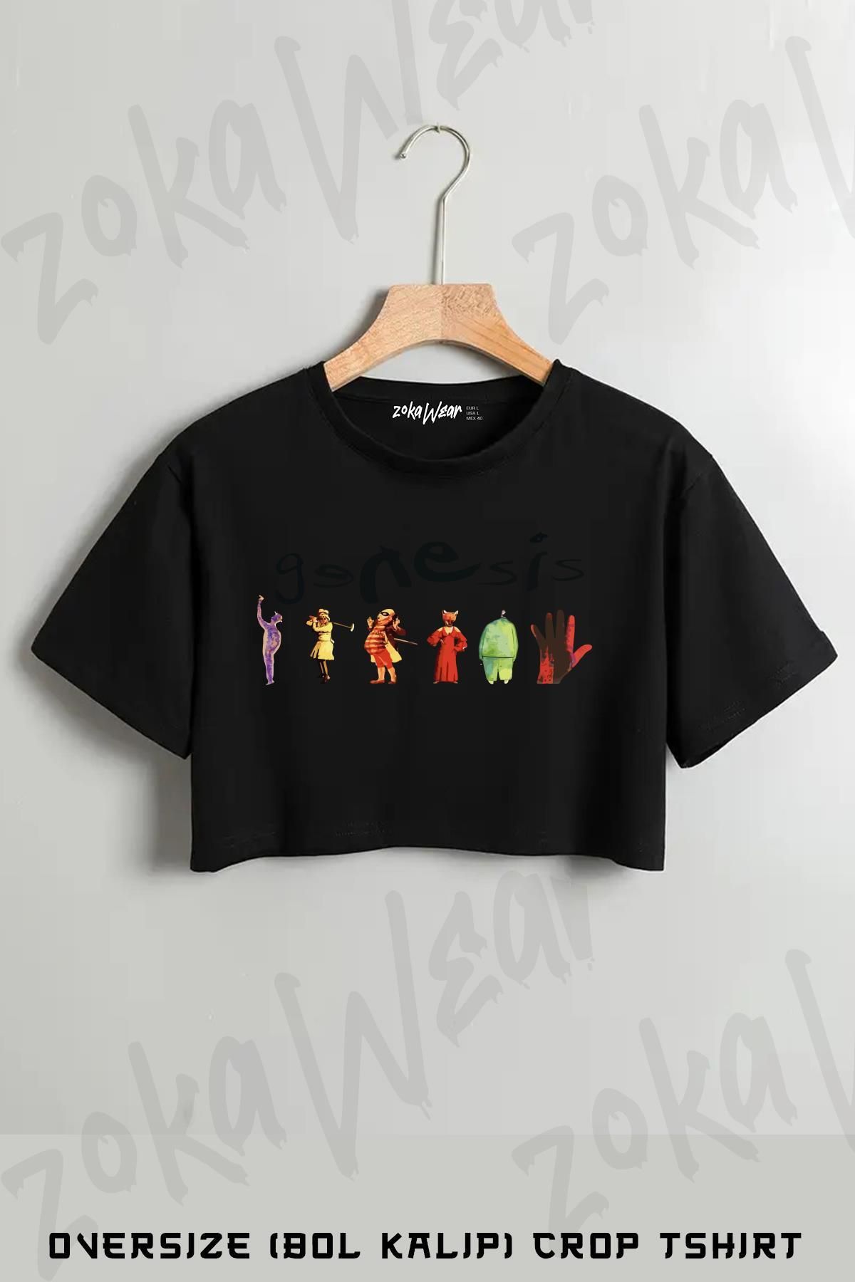 ZOKAWEAR Genesis Baskılı Oversize Crop T-Shirt