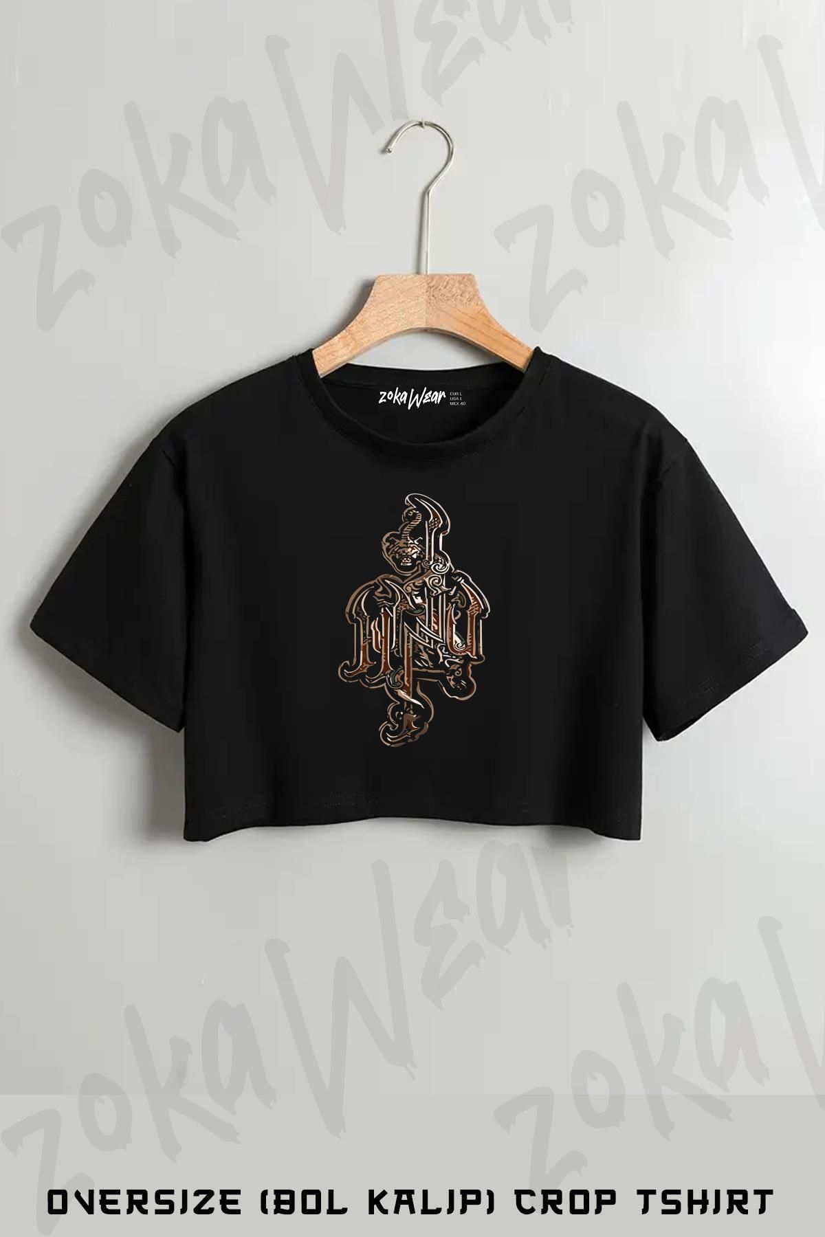 ZOKAWEAR The Hu 5 Baskılı Oversize Crop T-Shirt
