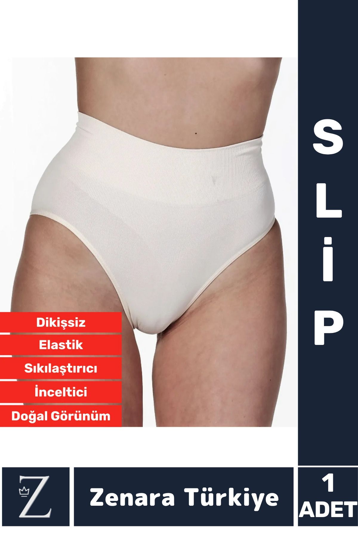 Zenara Gündelik İz Göstermez Alt Karın Toparlayan Sıkılaştıran İncelten Dikişsiz Yüksek Bel Slip Korse