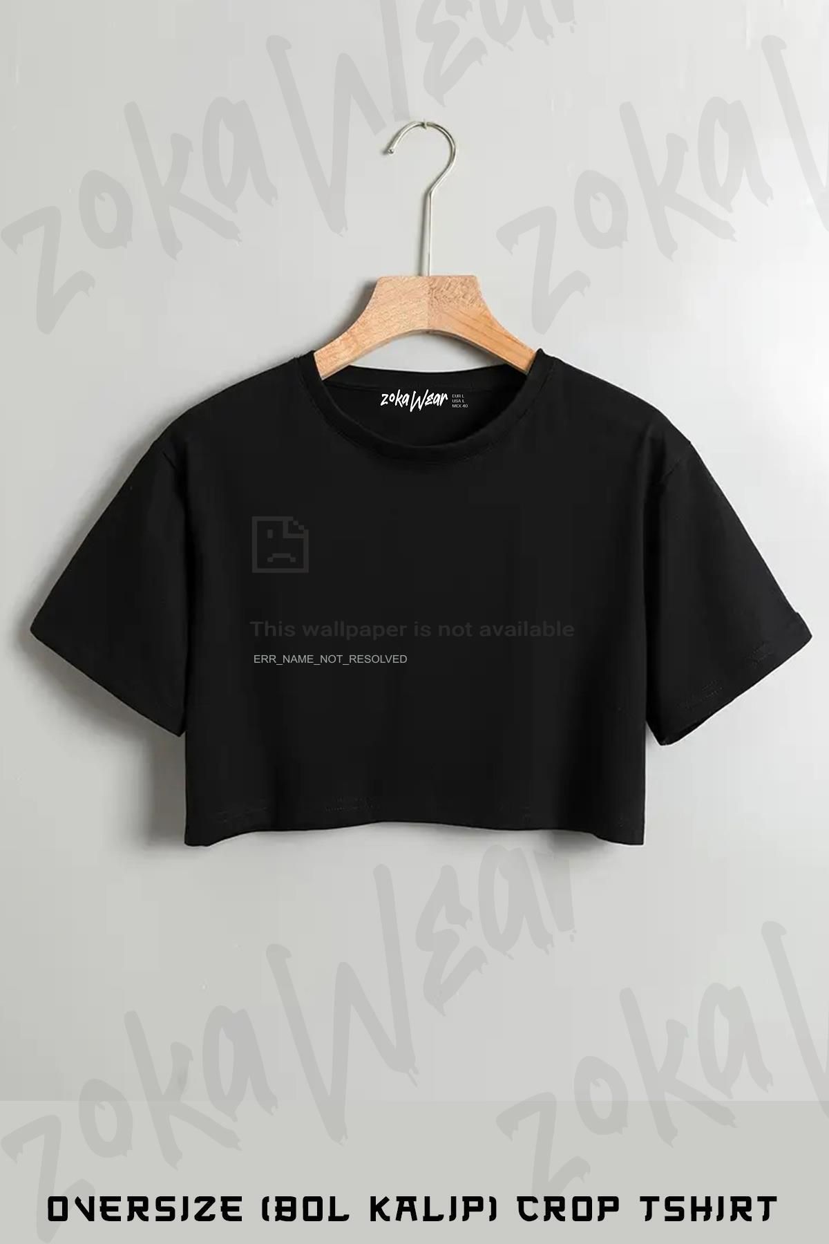 ZOKAWEAR Bilgisayar Programcısı Hata Baskılı Oversize Crop T-Shirt