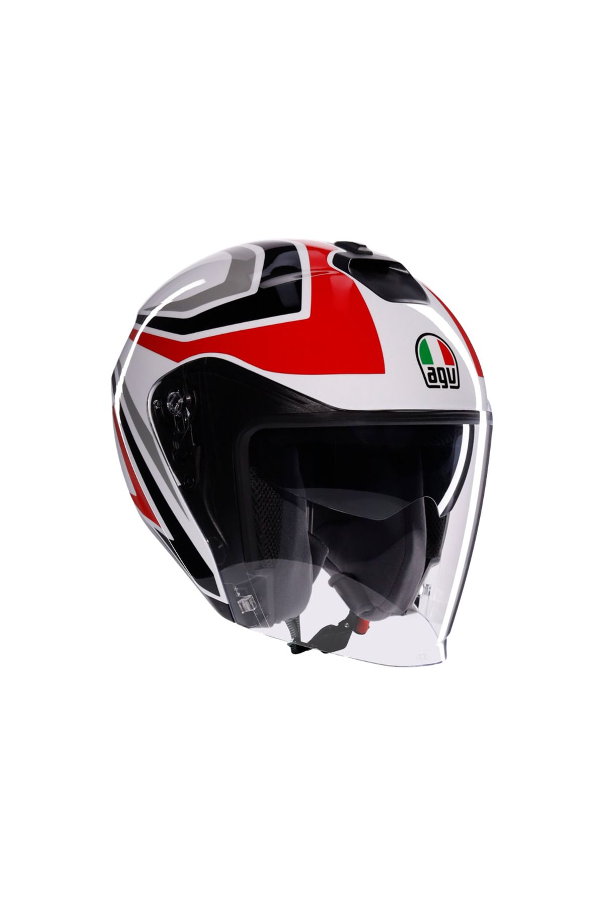 AGV İrides Tolosa Black Grey Red Açık Kask