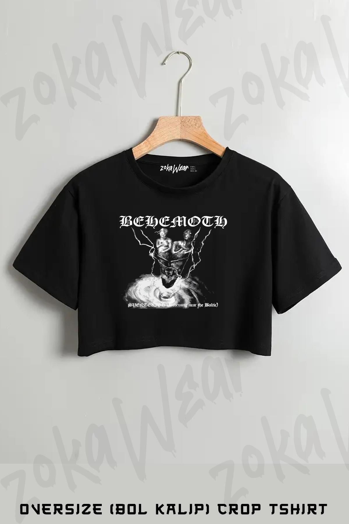 ZOKAWEAR Behemoth v2 Baskılı Oversize Crop T-Shirt
