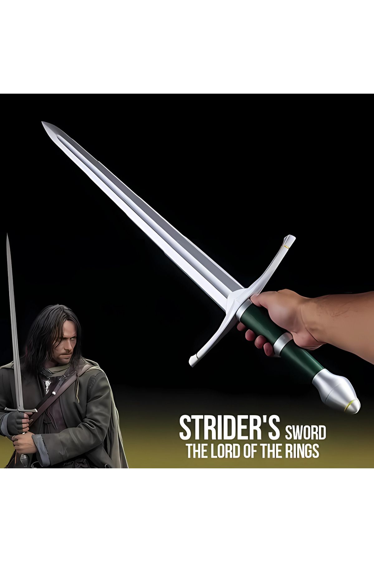 GRAT3D Strider Katana Kılıç 110 cm – Açılabilir Model | Stand Hediyeli | LOTR Koleksiyon Ürünü
