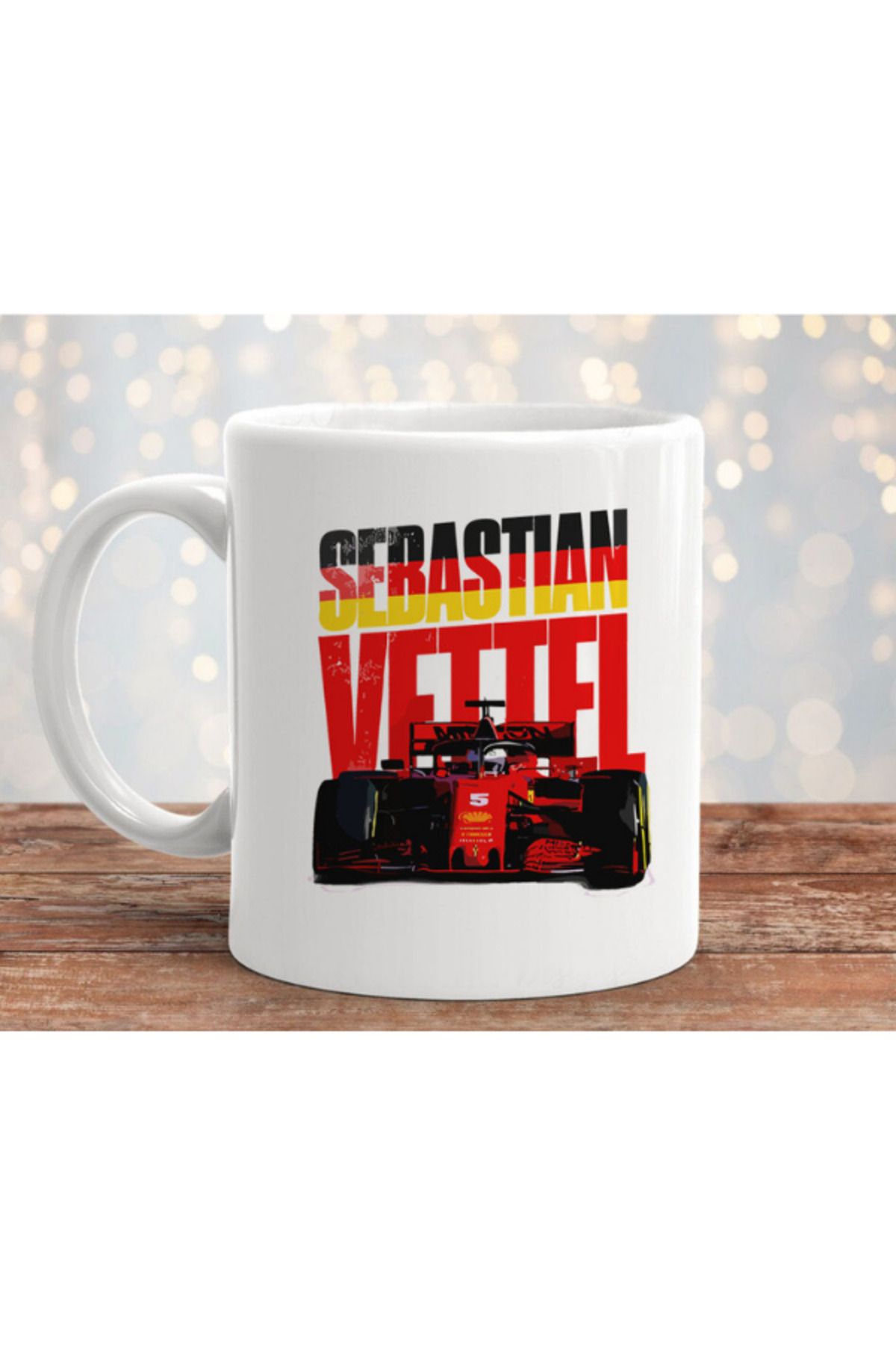 sielta Sebastian Vettel Tasarım Baskılı Porselen Kupa Bardak