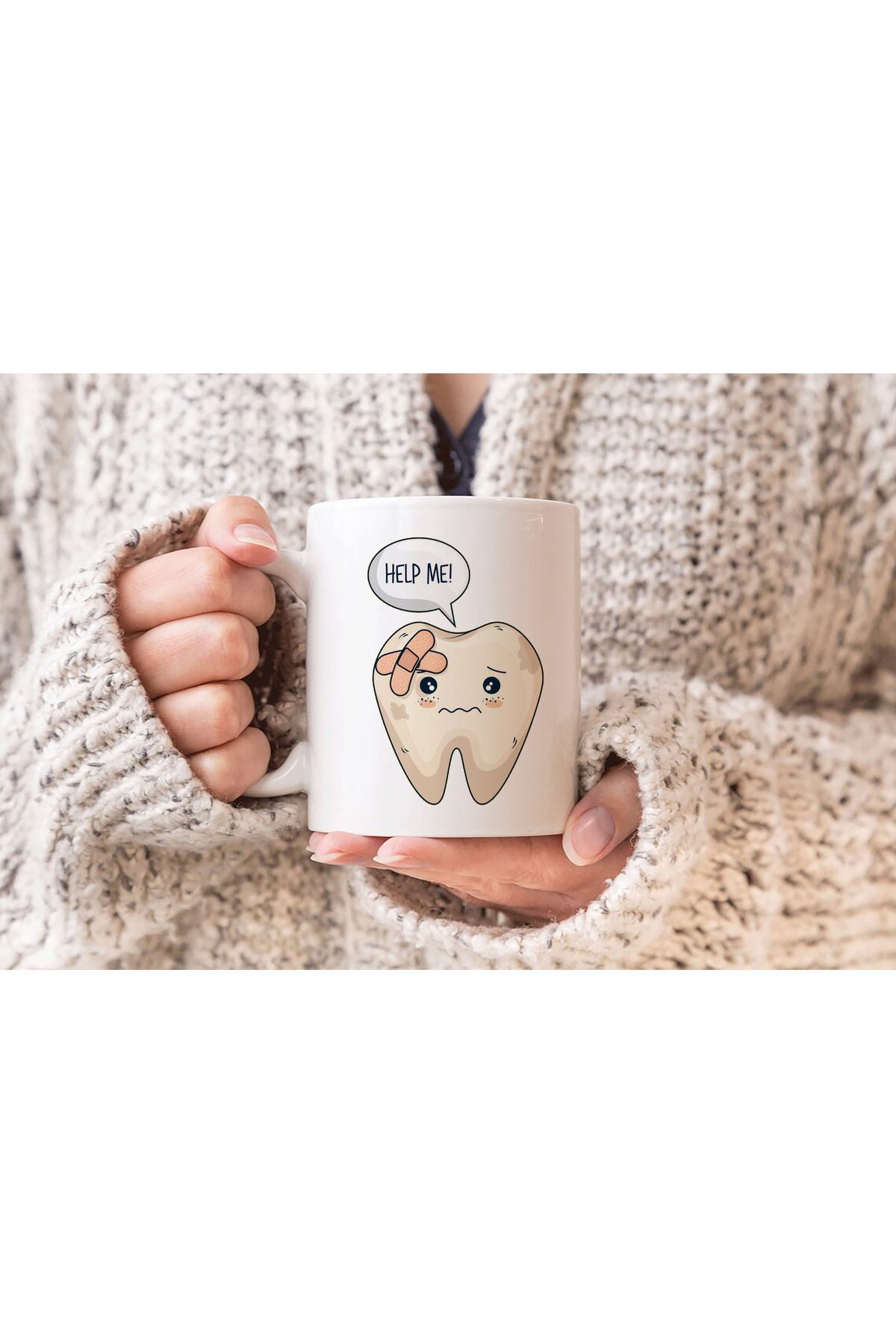 sielta Dişçi Dentist Baskılı Hediyelik Porselen Kupa Bardak