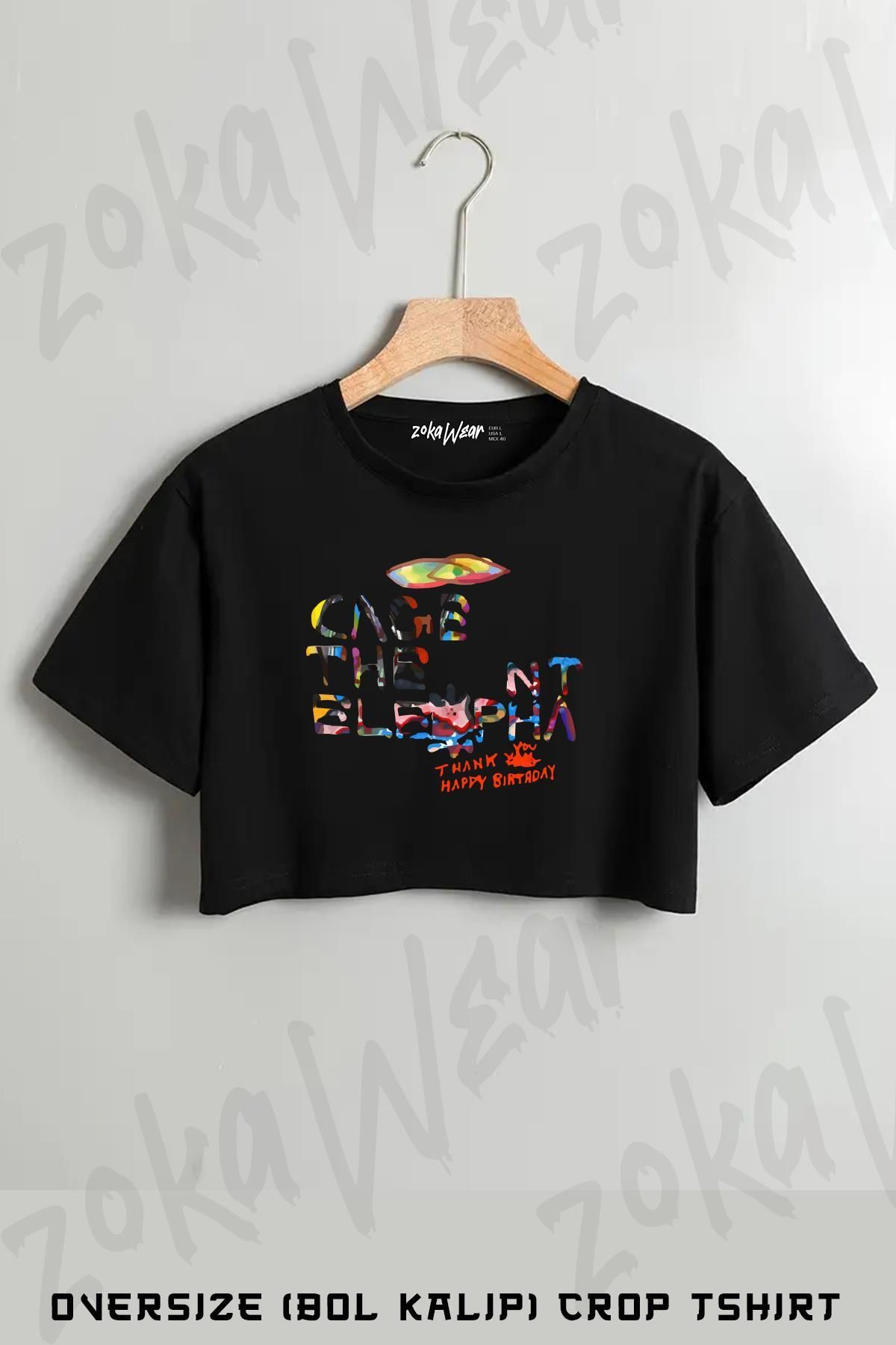 ZOKAWEAR Cage The Elephant v2 Baskılı Oversize Crop T-Shirt