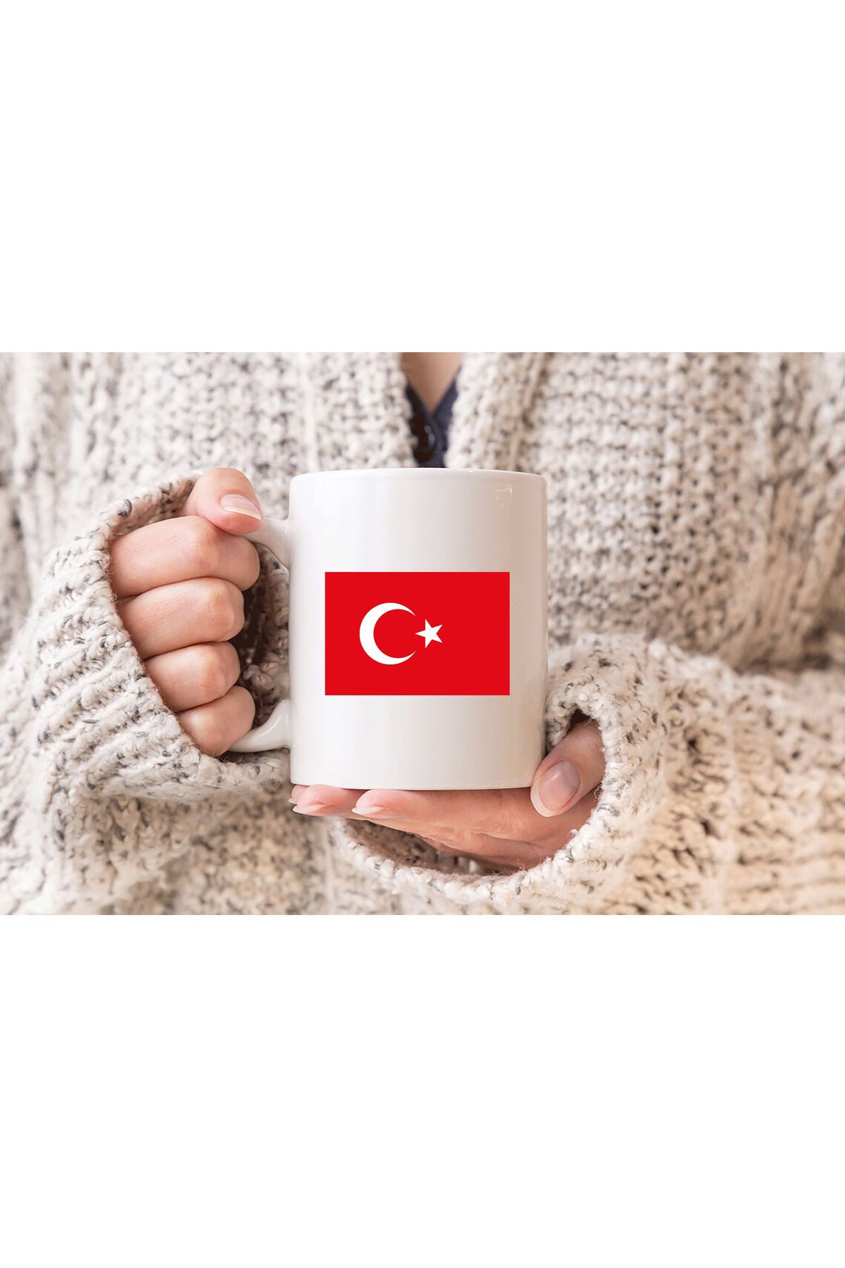 sielta Türkiye Türk Bayrağı Baskılı Hediyelik Porselen Kupa Bardak