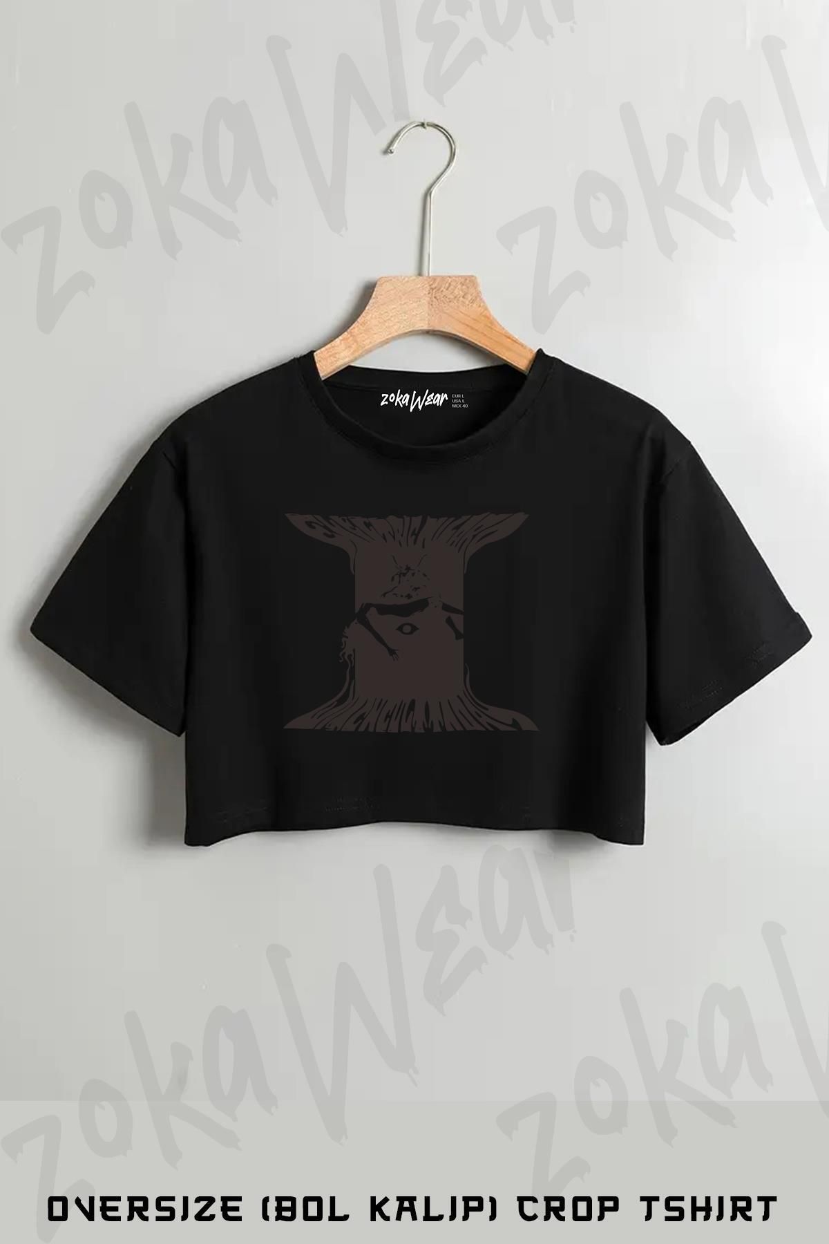 ZOKAWEAR Electric Wizard v3 Baskılı Oversize Crop T-Shirt