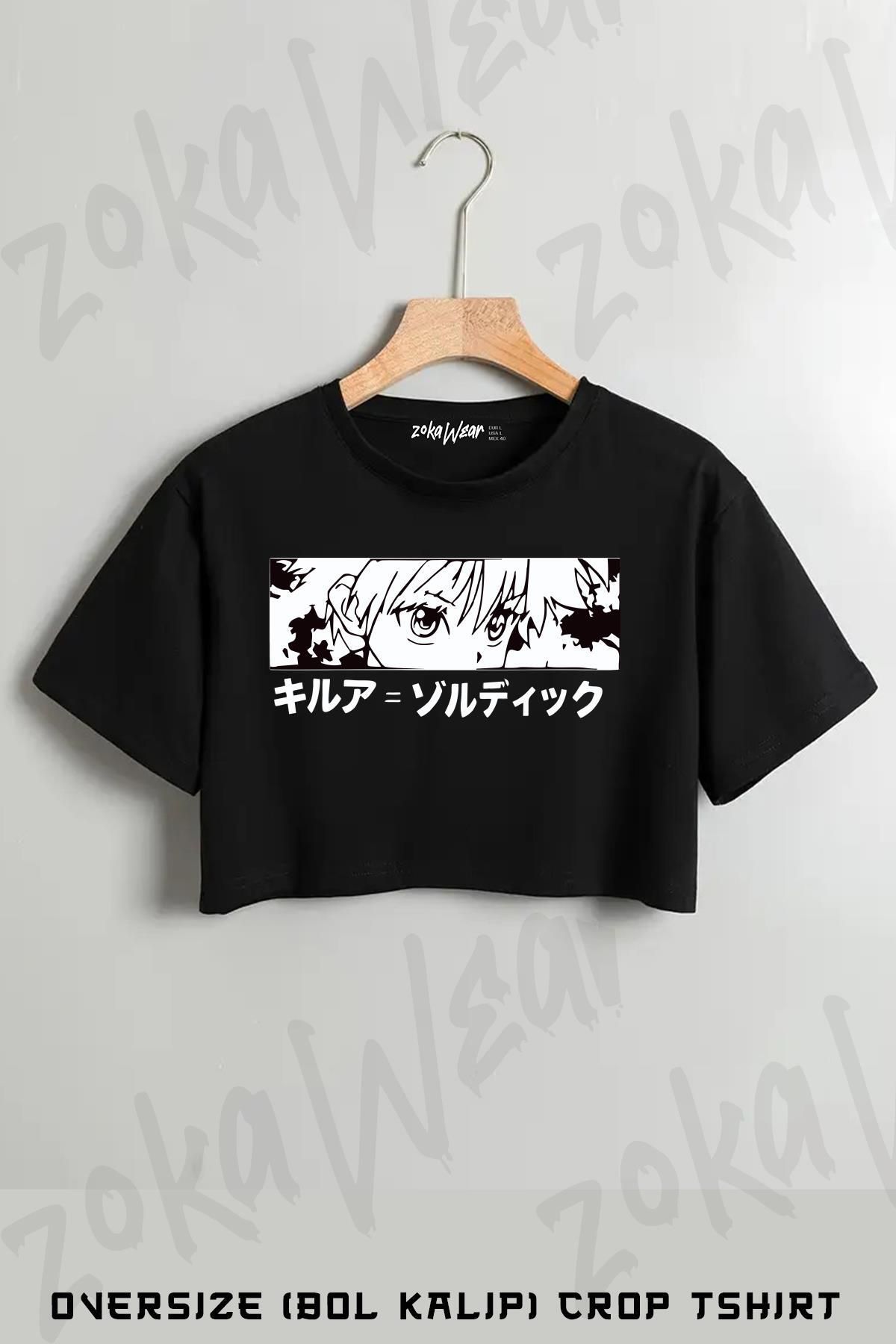 ZOKAWEAR Killua Eyes V2 Hunter X Hunter Baskılı Oversize Crop T-Shirt