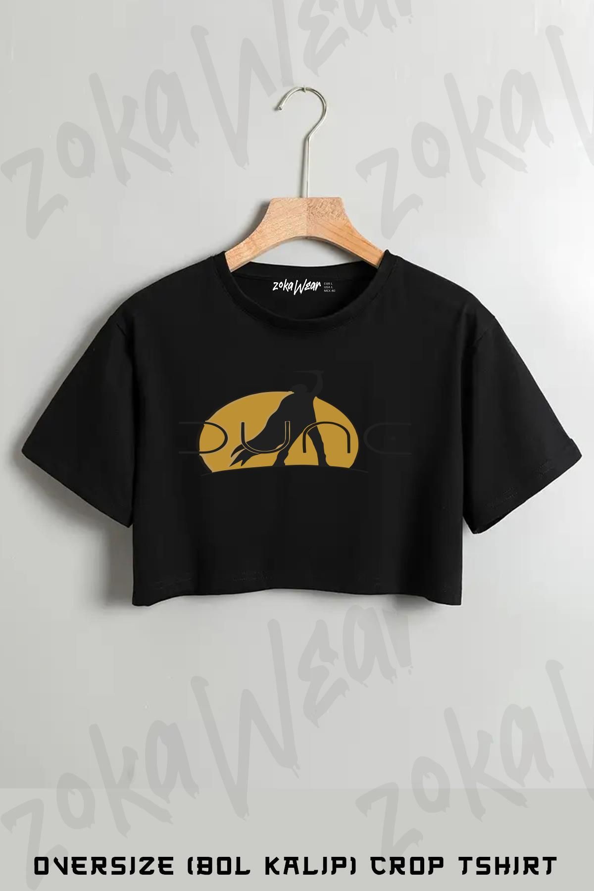 ZOKAWEAR Dune Muad'dib Baskılı Oversize Crop T-Shirt