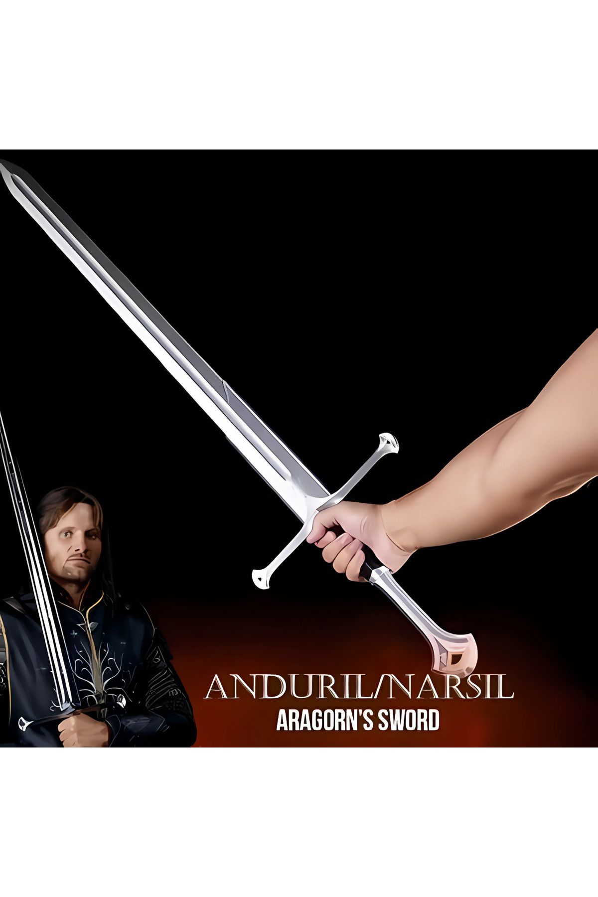GRAT3D Andúril Kılıcı 115 cm – Açılabilir Model | Stand Hediyeli | LOTR Koleksiyon Ürünü