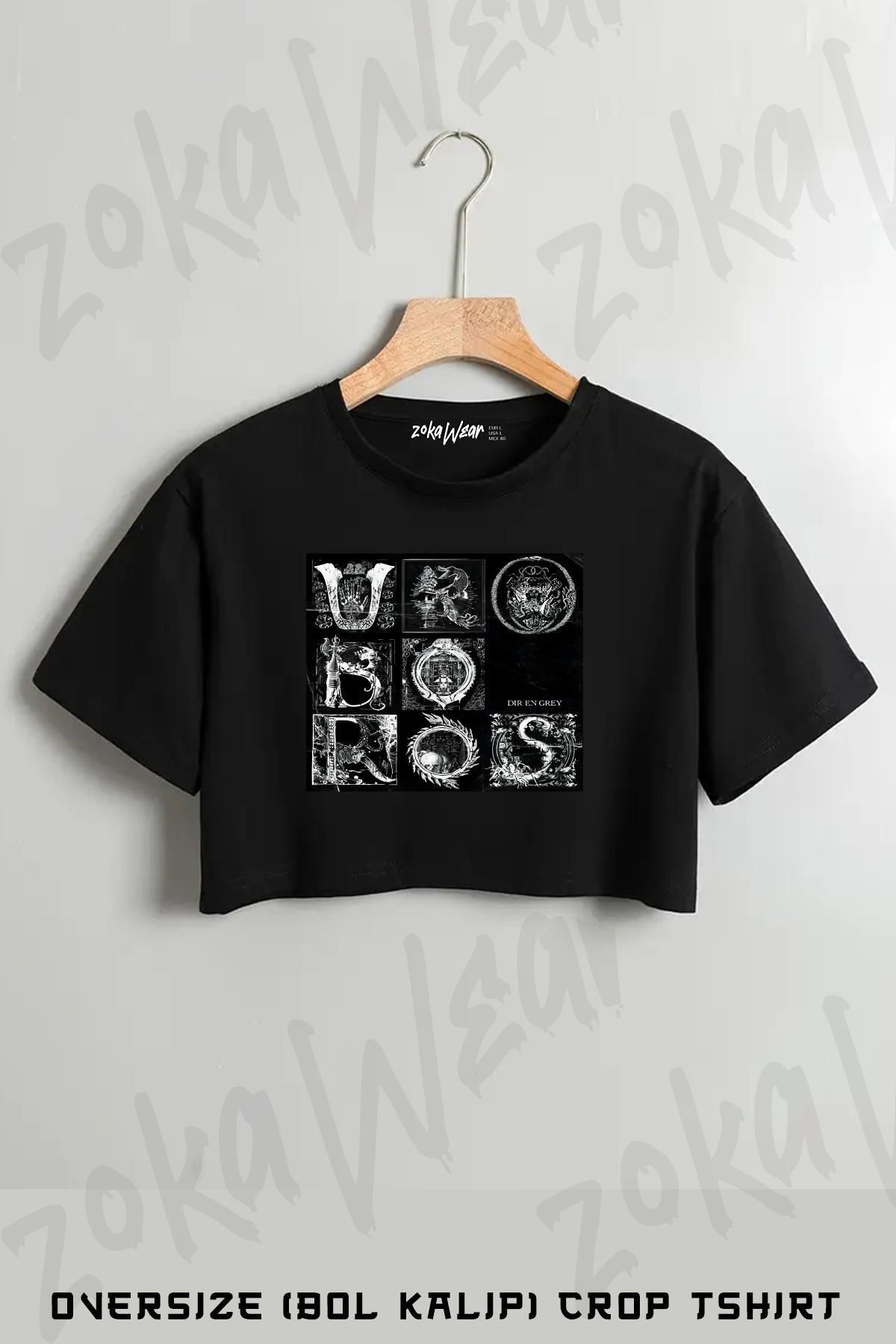 ZOKAWEAR Dir En Grey Baskılı Oversize Crop T-Shirt