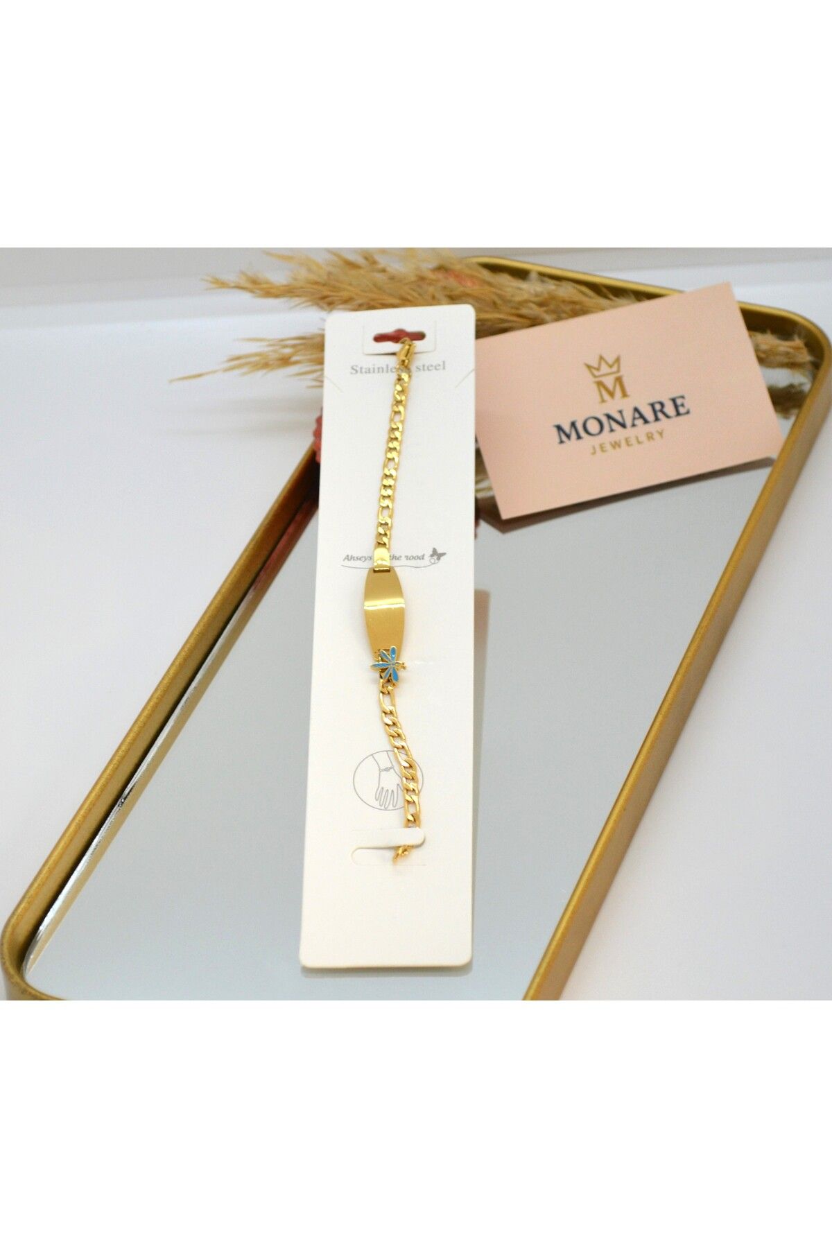 MONARE JEWELRY Monare Kadın Çelik Bileklik Kararmaz Suya Dayanıklı Antialerjik