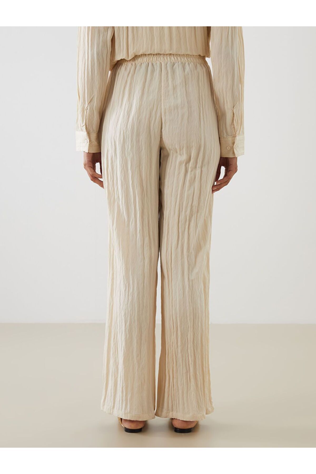 LC Waikiki-Pantaloni de damă LCW Modest cu talie elastică texturată 8