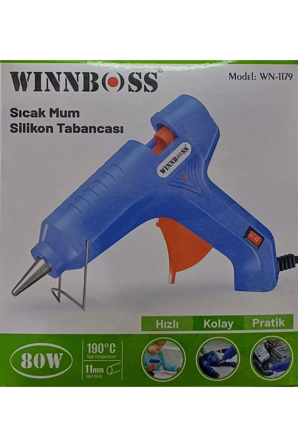 Winboss Winnboss Anahtarlı Sıcak Mum Silikon Tabancası - 80W