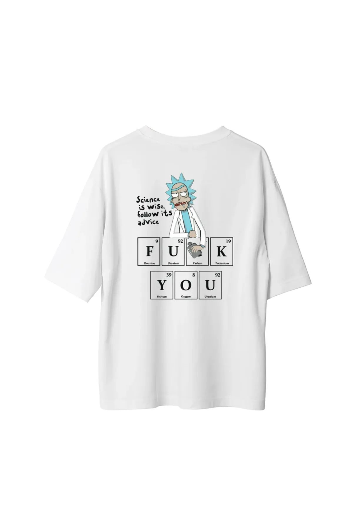 Koklonmoda Büyük Beden Unisex Doktor Ricky Baskılı Oversize T-Shirt