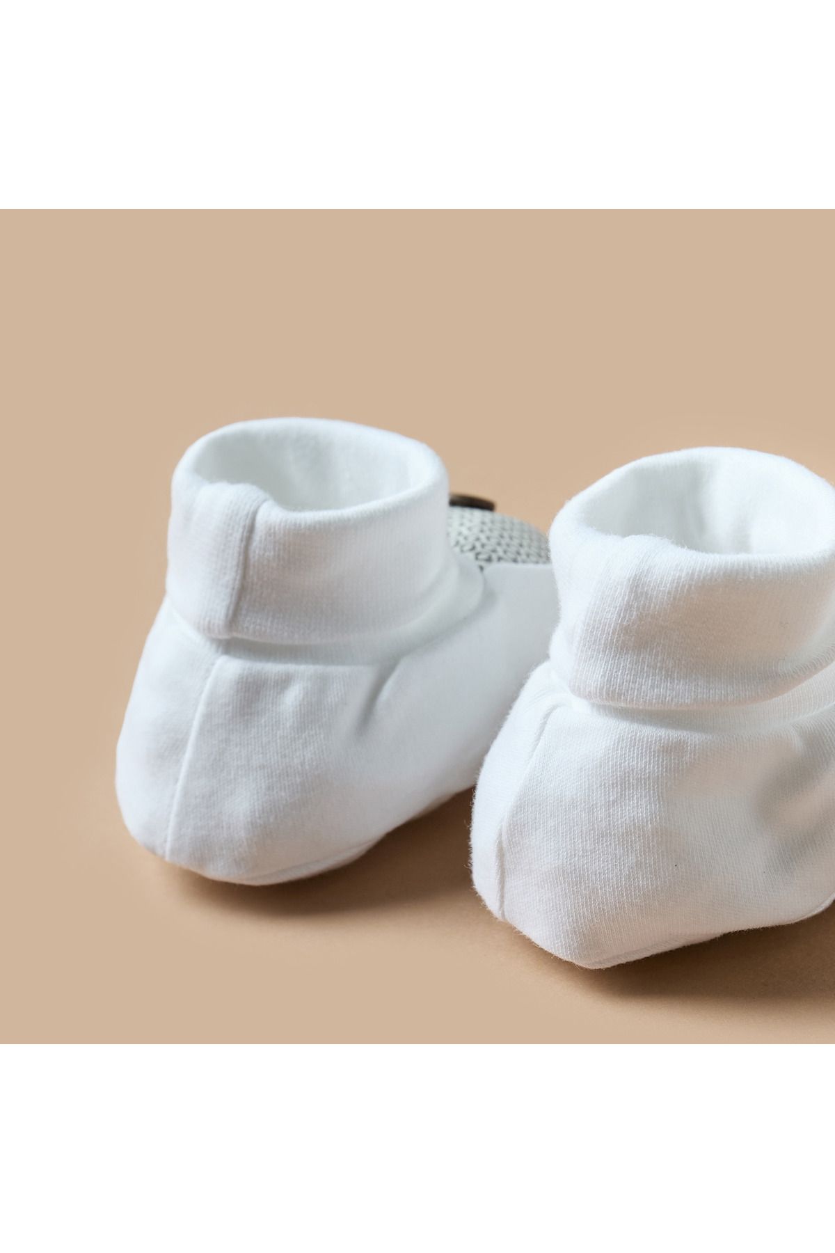 giggles-Printed Slip-On Booties with Button Applique 4