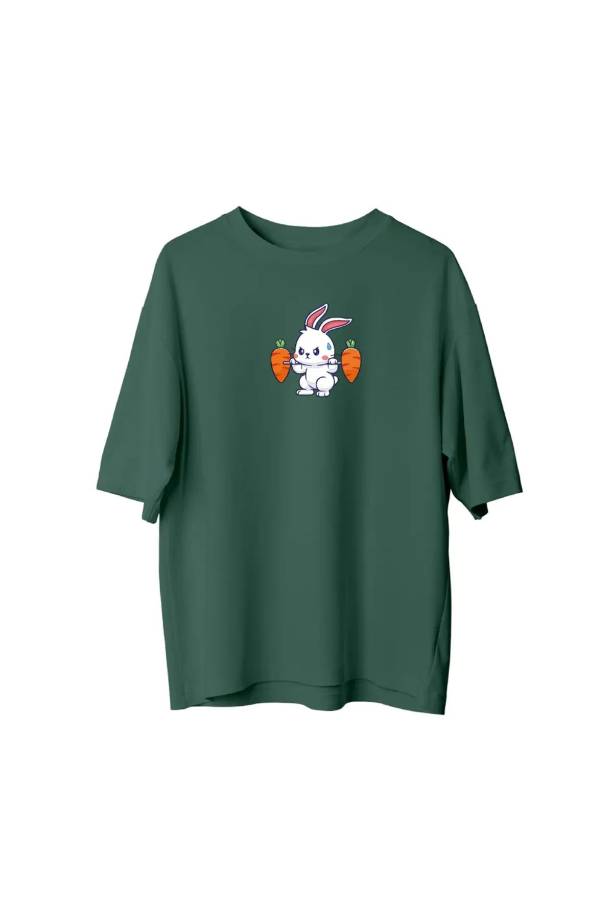 Koklonmoda Unisex Deadlift Havuç Baskılı Oversize T-Shirt