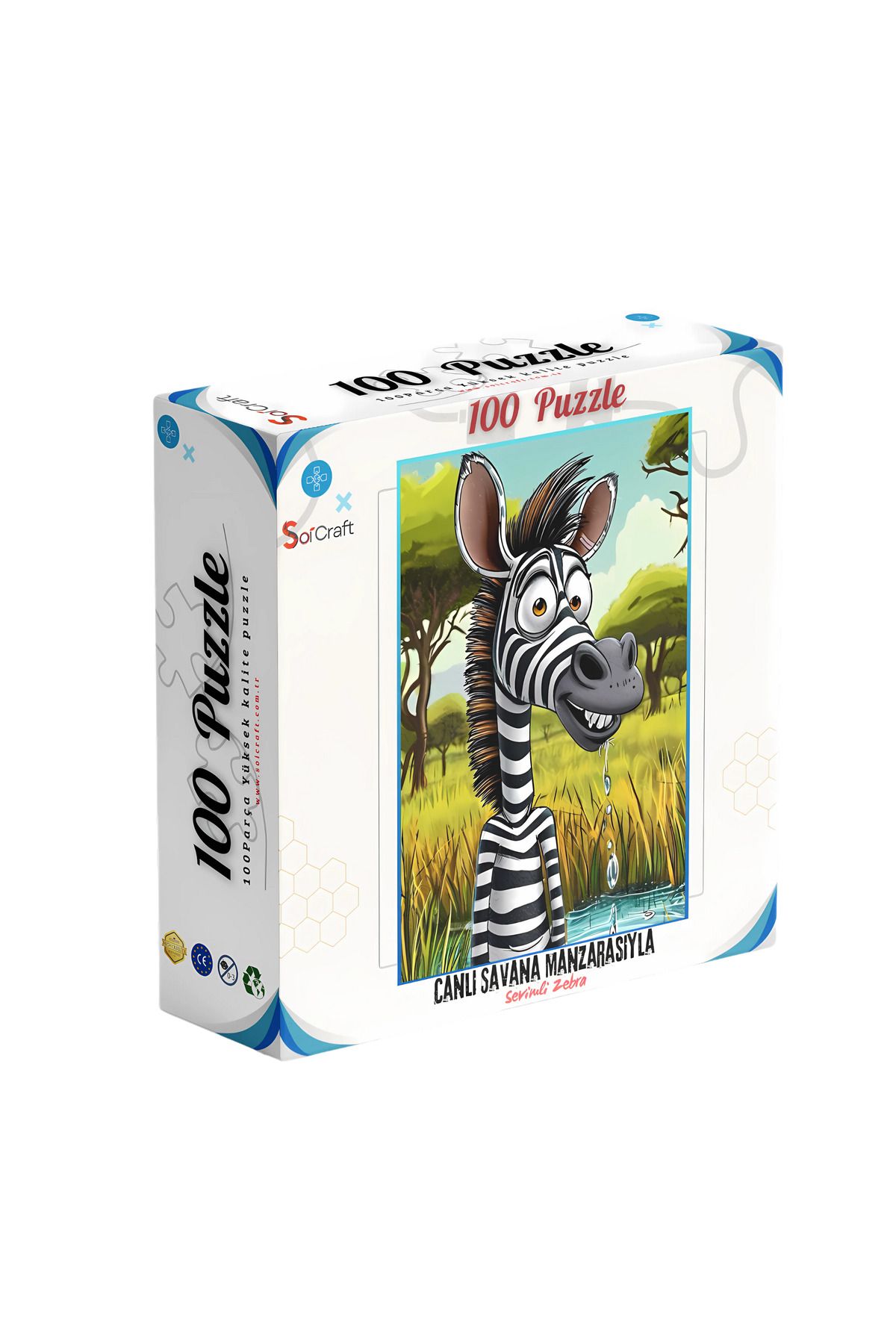 Soi Craft 100 Parça Puzzle Çift Tasarım Tek Kutu Zebra
