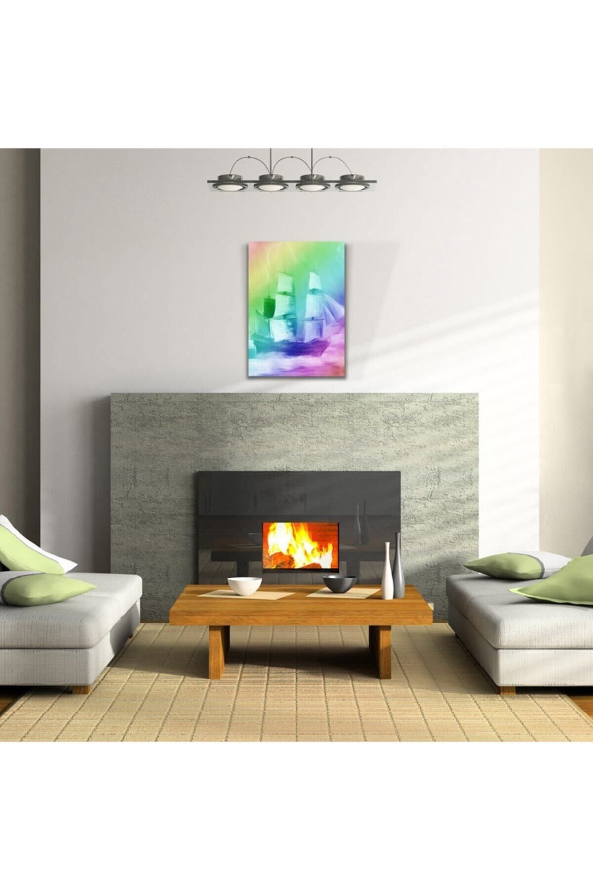 Kanonik Education Gökkuşağı Gemi Canvas Tablo (50x70)