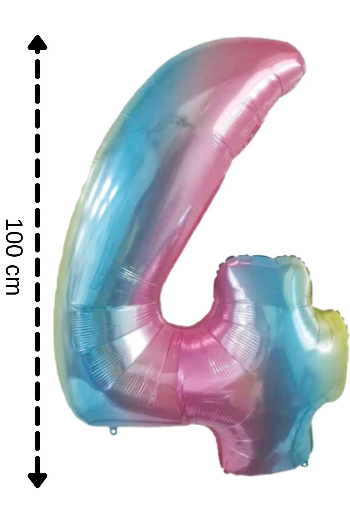 FOKUL Unicorn Gökkuşağı Rengarenk 100 Cm 40 inç Büyük Rakam Folyo Yaş Balonu