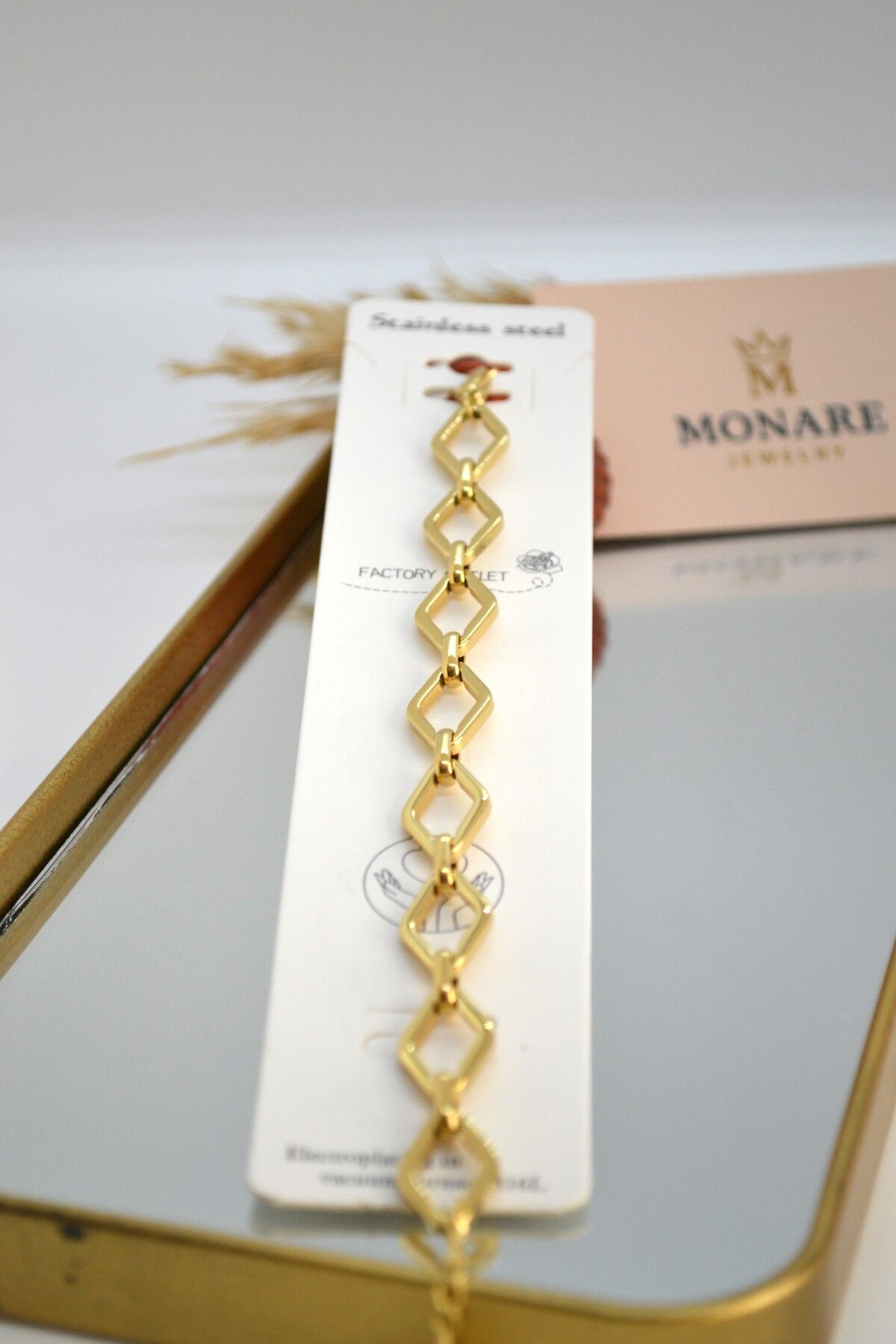 MONARE JEWELRY Monare Kadın Çelik Bileklik Kararmaz Suya Dayanıklı Antialerjik