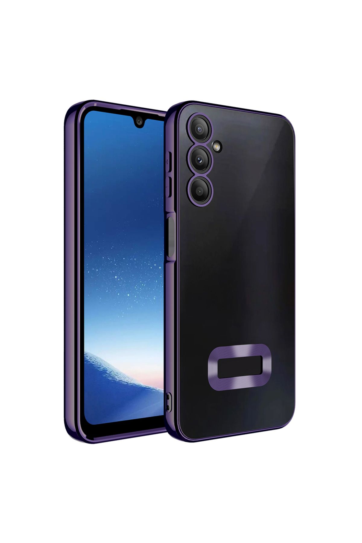 YTSGLOBAL Galaxy A16 Kılıf Kamera Korumalı Logo Gösteren YTSG Omega Kapak - Derin Mor