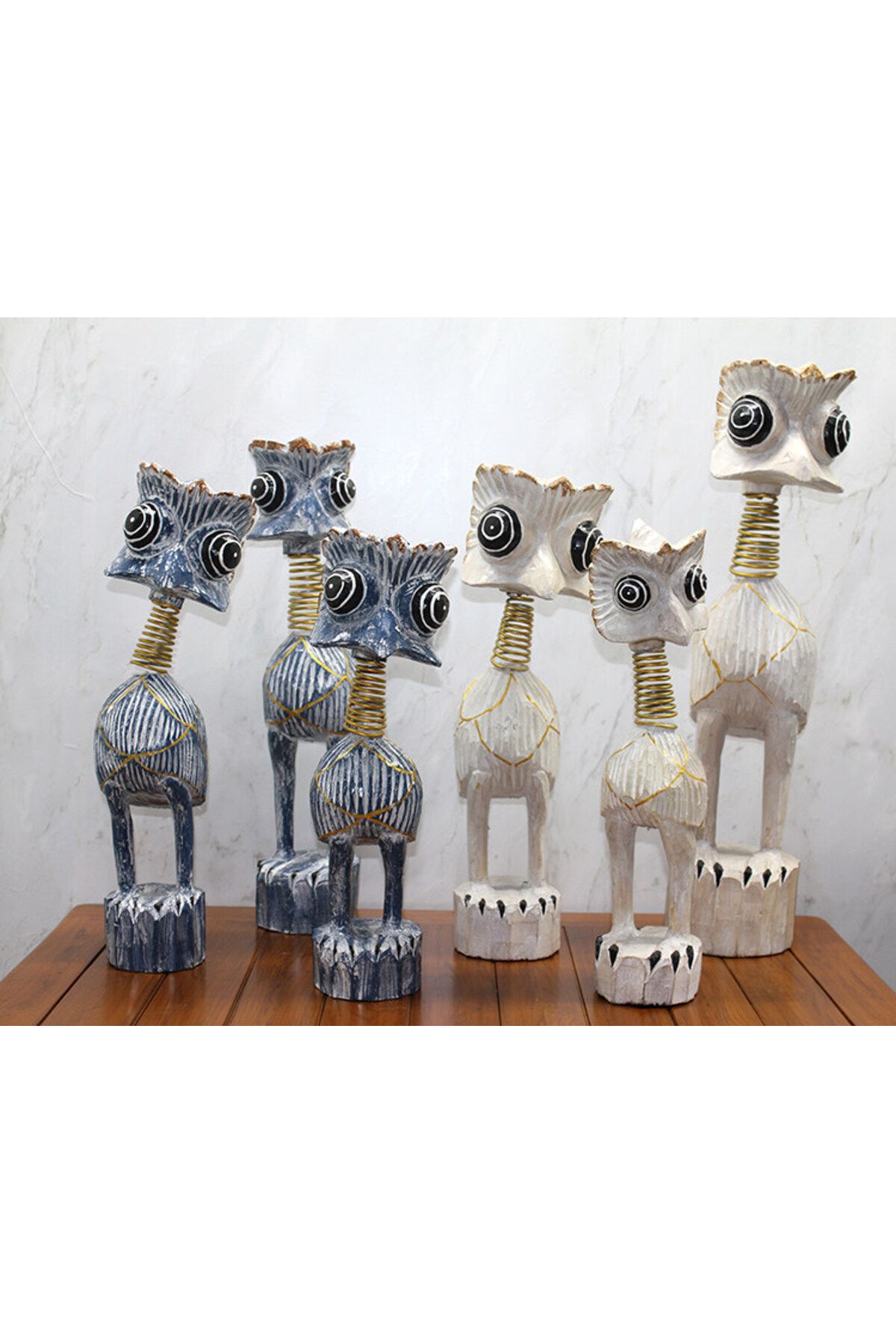 D&M Life Collection Ahşap 3'lü Deve Kuşu Seti 60 Cm