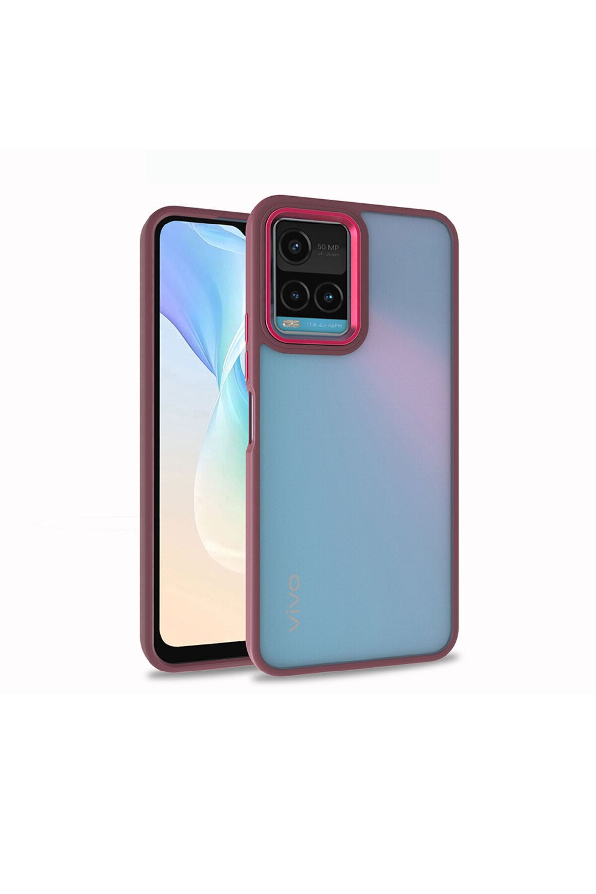 YTSGLOBAL Vivo Y32 Kılıf YTSG Flora Kapak - Kırmızı
