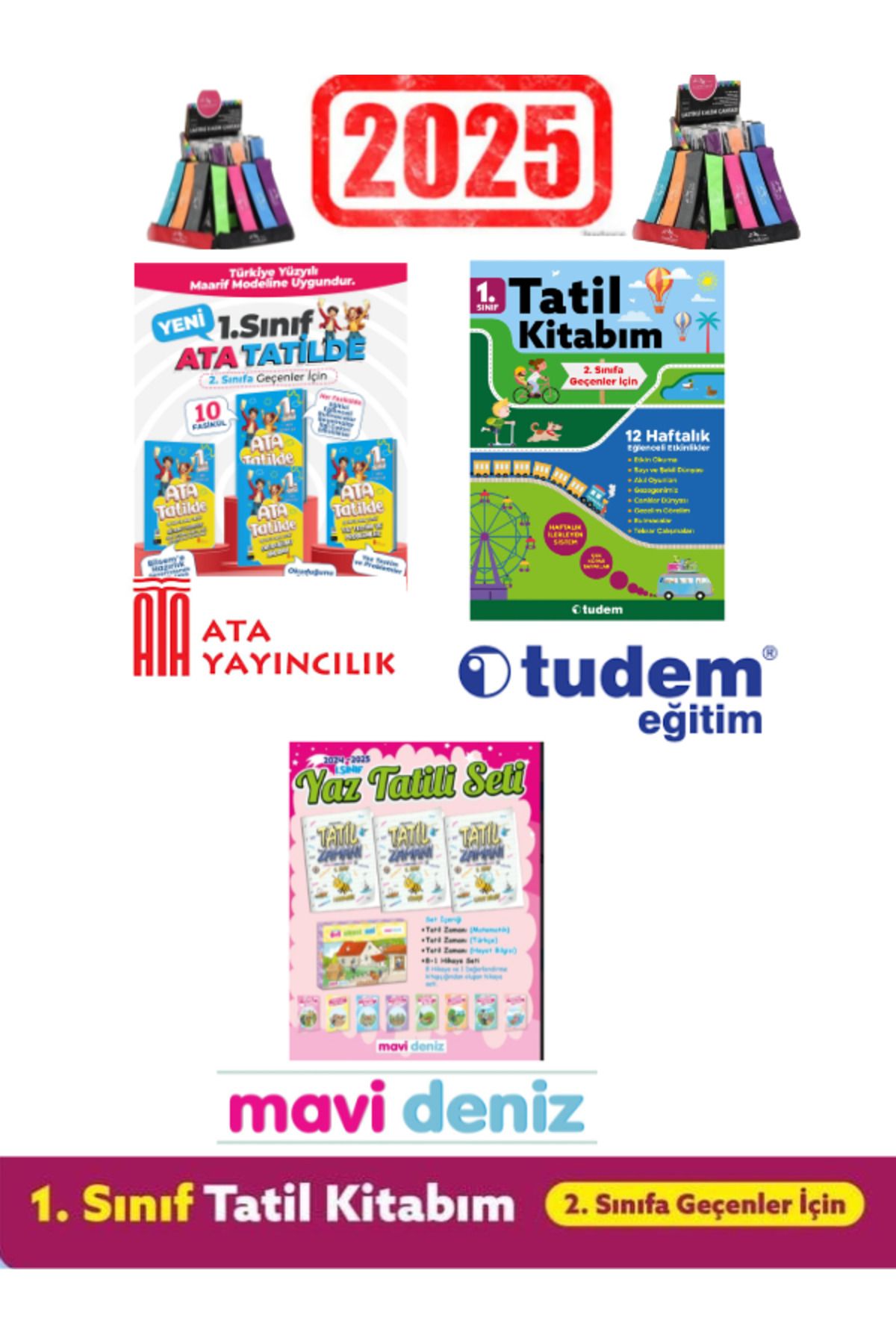 Fenomen Yayıncılık Ata 1.Sınf Yaz Tatil+Mavi Deniz Yaz Tatil 1.Sınıf+Öğretmen Evde 1.Sınıf Yaz Tatil Seti+Kalemlik