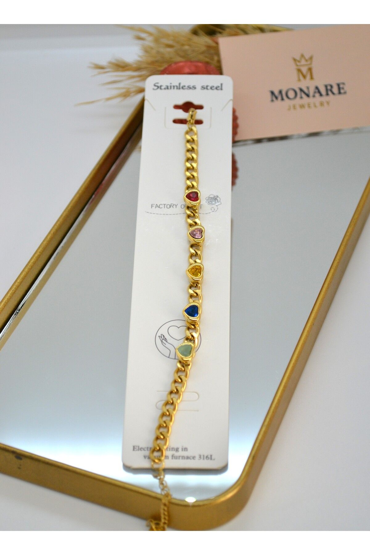 MONARE JEWELRY Monare Kadın Çelik Bileklik Kararmaz Suya Dayanıklı Antialerjik