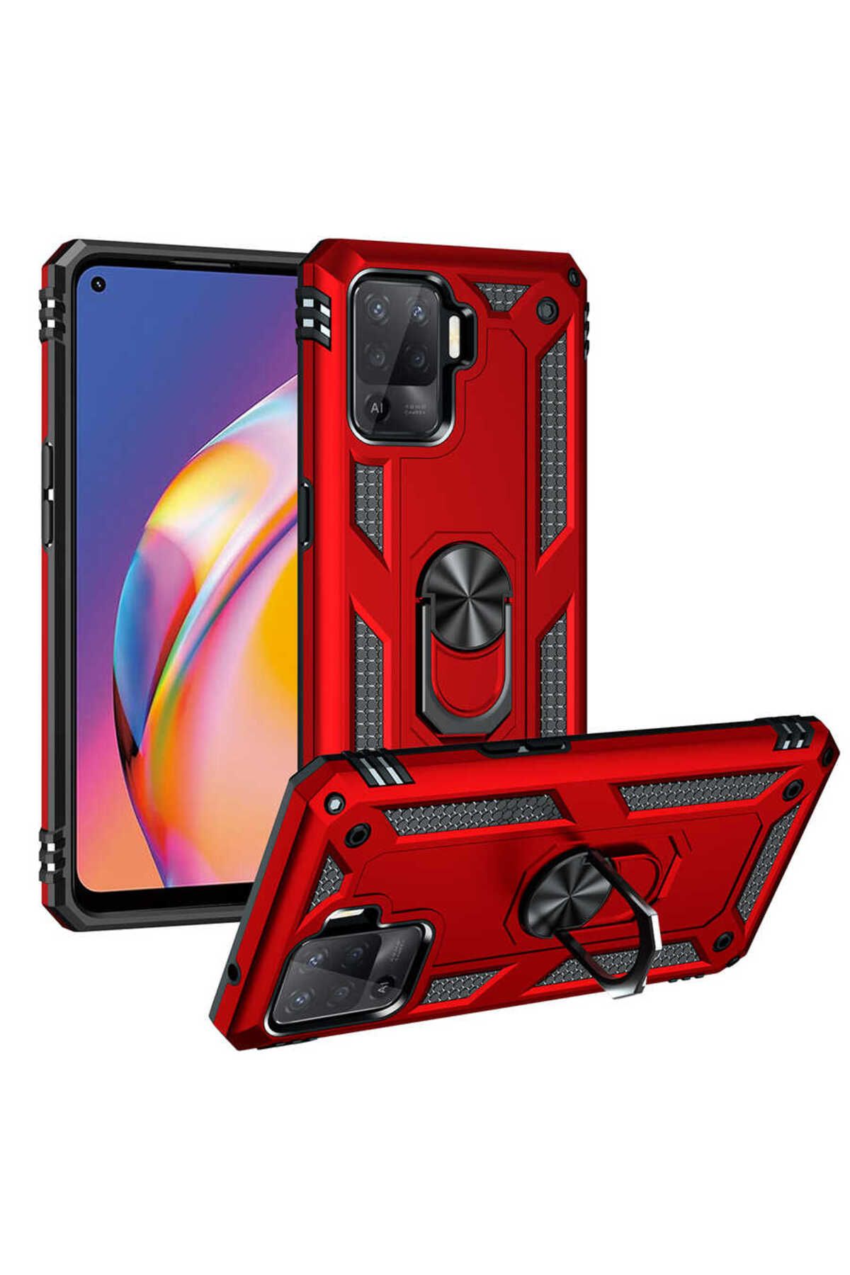 YTSGLOBAL Reno 5 Lite Kılıf YTSG Vega Kapak - Kırmızı
