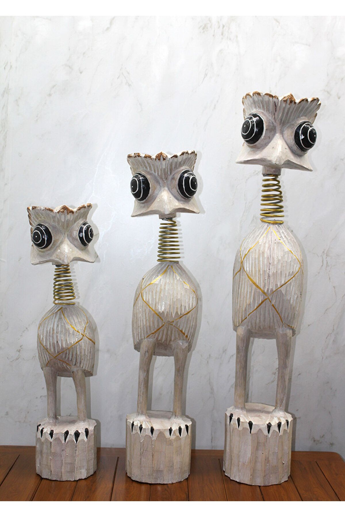D&M Life Collection Ahşap 3'lü Deve Kuşu Seti 90 Cm