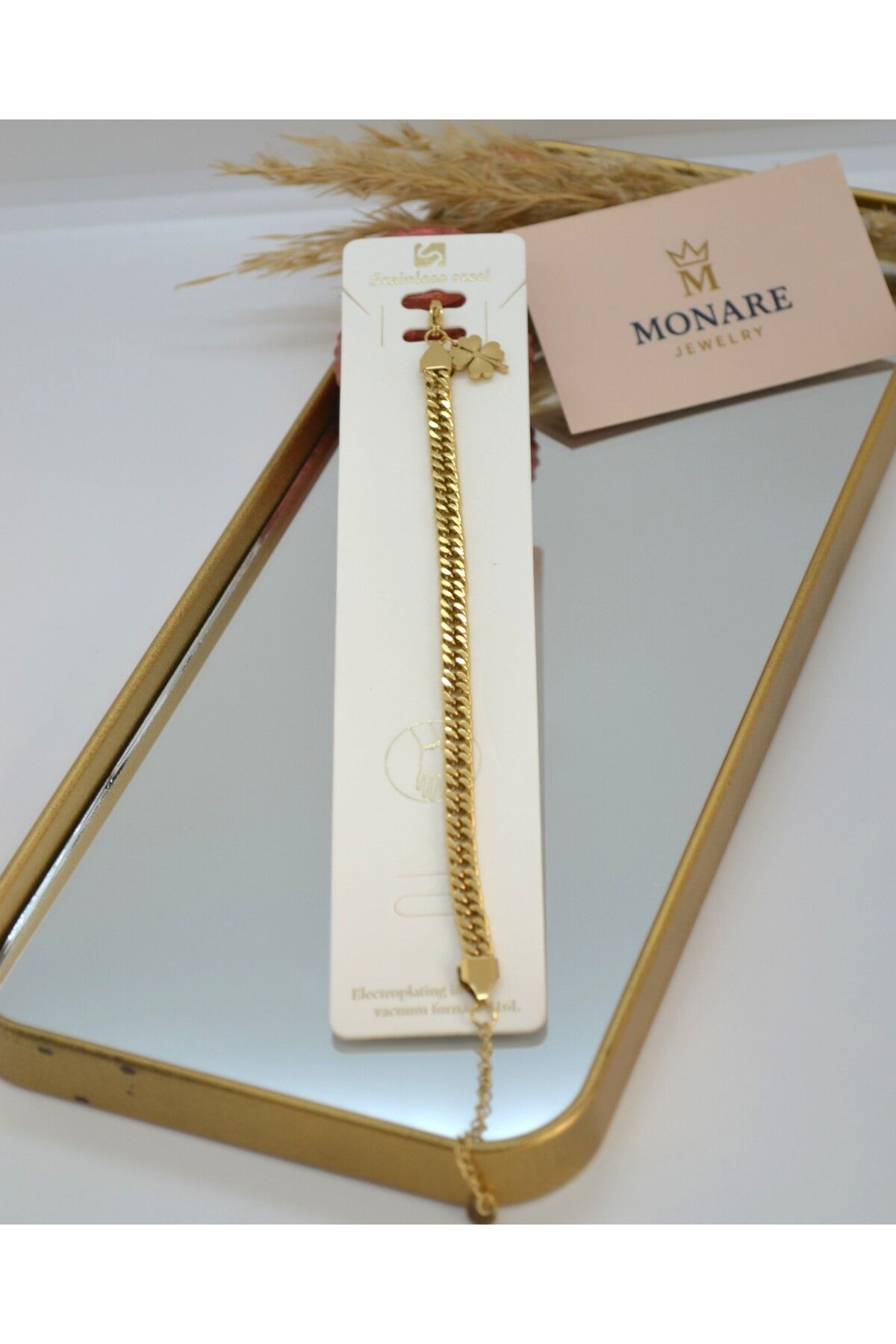 MONARE JEWELRY Monare Kadın Çelik Bileklik Kararmaz Suya Dayanıklı Antialerjik