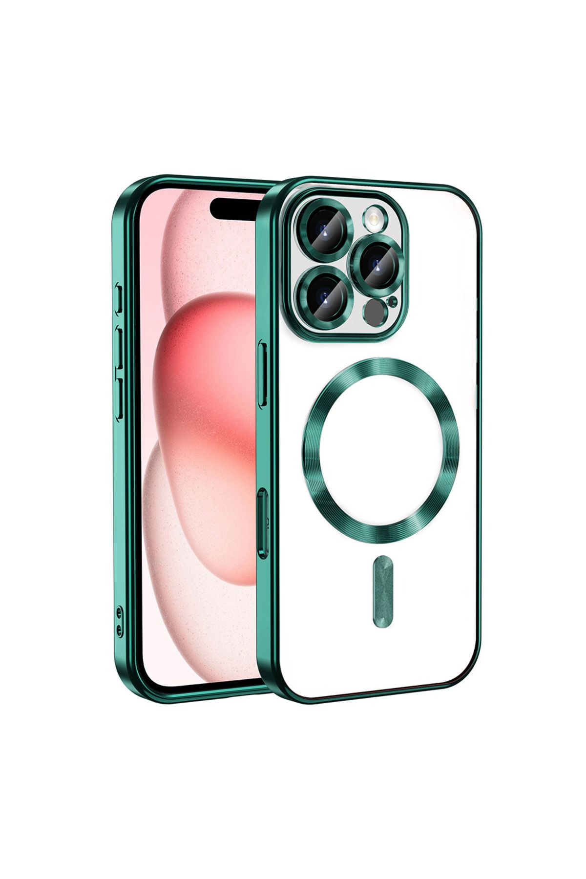 YTSGLOBAL iPhone 16 Pro Max Kılıf Kamera Korumalı Magsafe Wireless Şarj Özellikli YTSG Demre Kapak - Koyu Yeşi