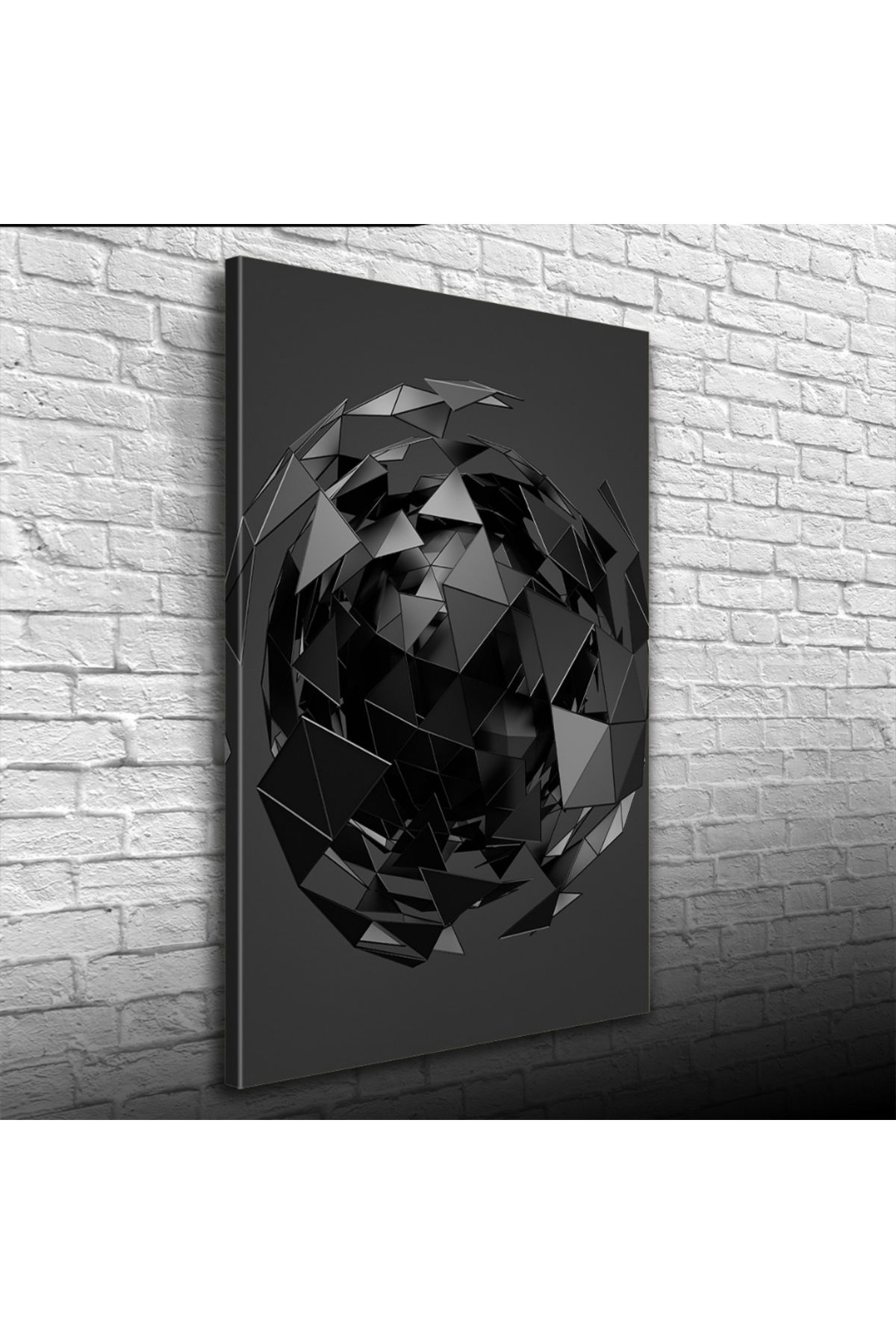 Kanonik Education Gri Tonlarda Aynalı Küre Kanvas Tablo 50 x 70