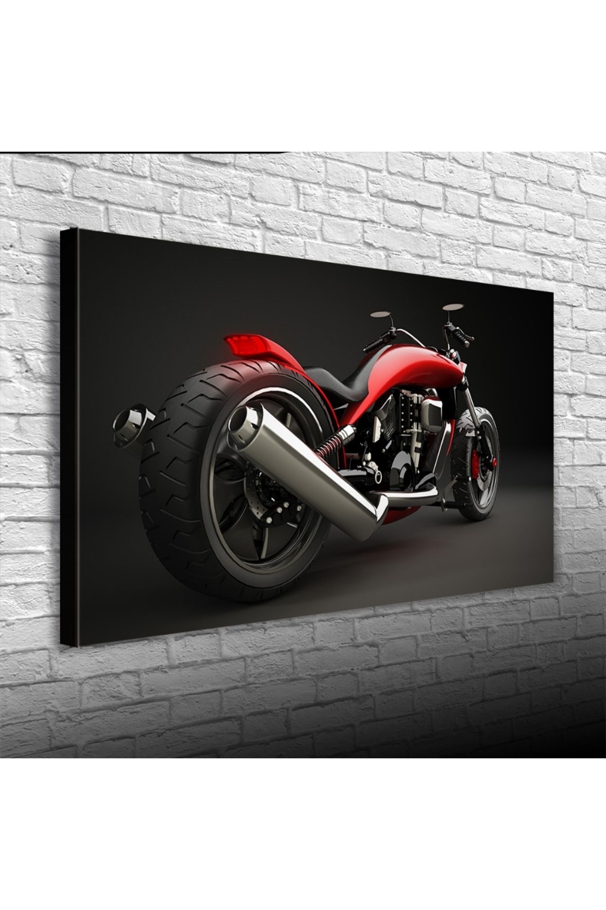Kanonik Education Kırmızı Naked Motor Kanvas Tablo 60 x 120
