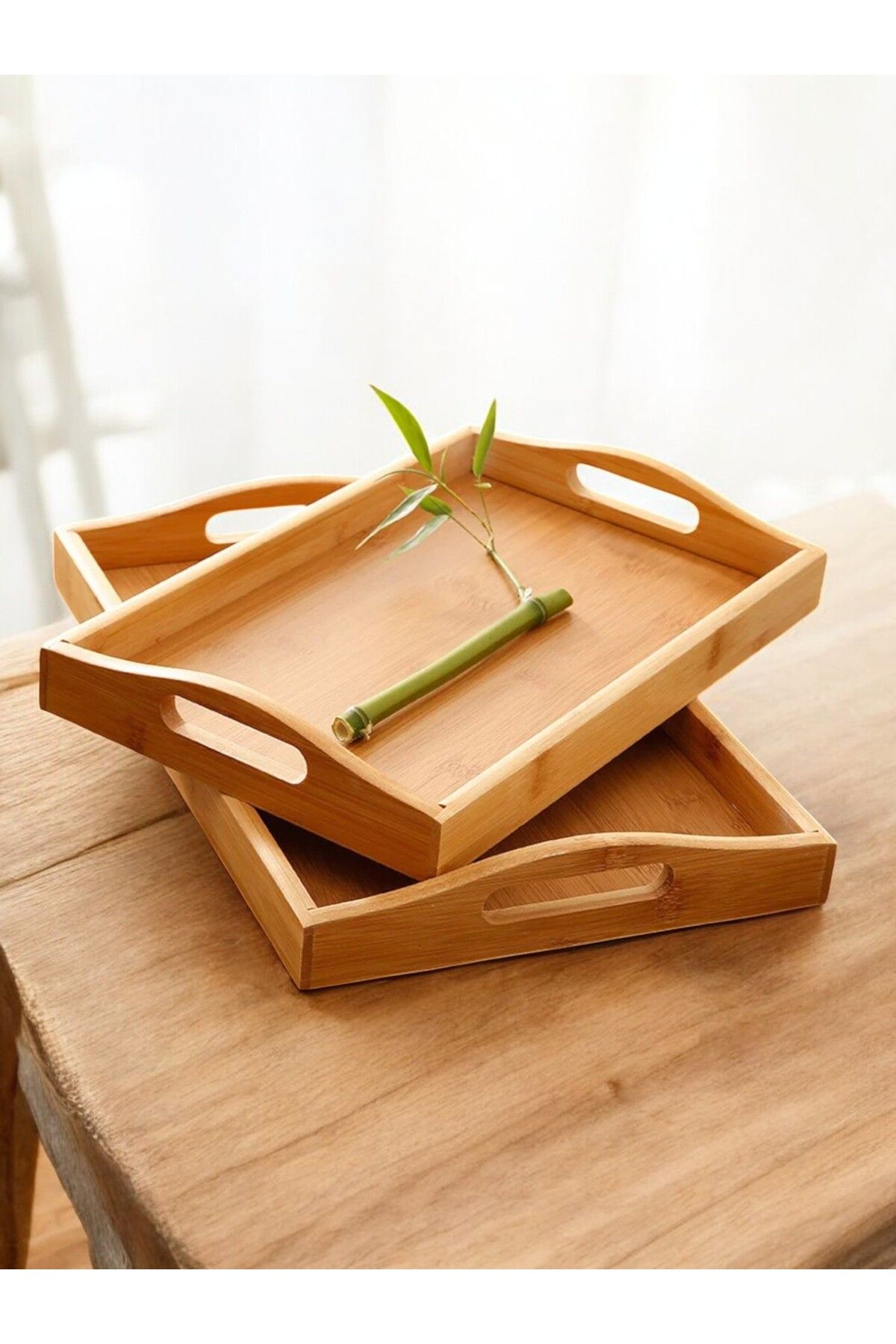 LUMİNA Bambu Orta Boy Tepsi 1 Adet 33 x 22 x 5 cm