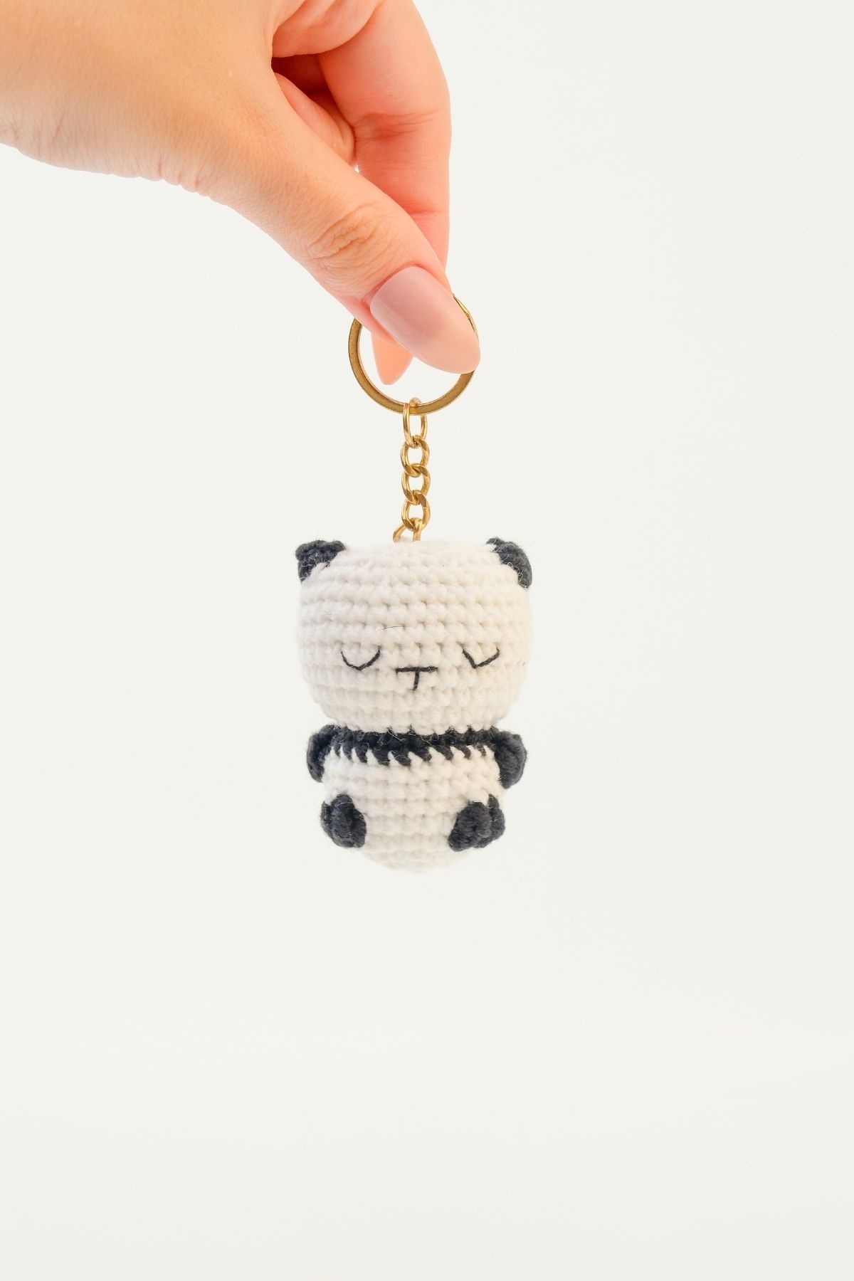 Nami Baby Amigurumi Anahtarlık El Yapımı Panda Anahtarlık Panda Figürlü Anahtarlık Doğal Anahtarlık