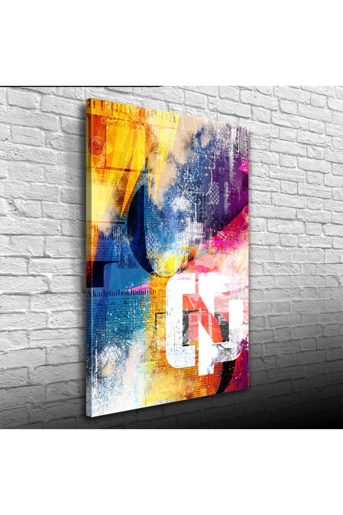 Kanonik Education Turuncu Mavi ve Kırmızı Tonlarda Poster Kanvas Tablo 50 x70