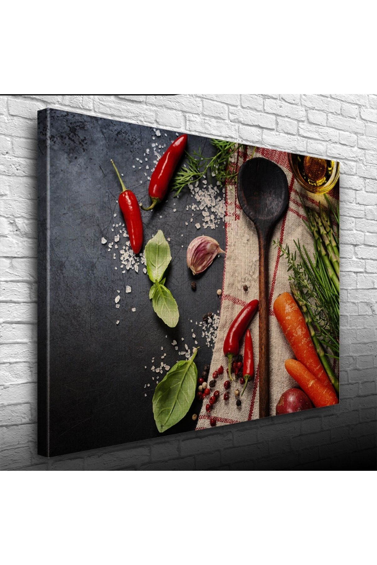 Kanonik Education Mutfak Masasındaki Sebzeler Kanvas Tablo 50 x 70