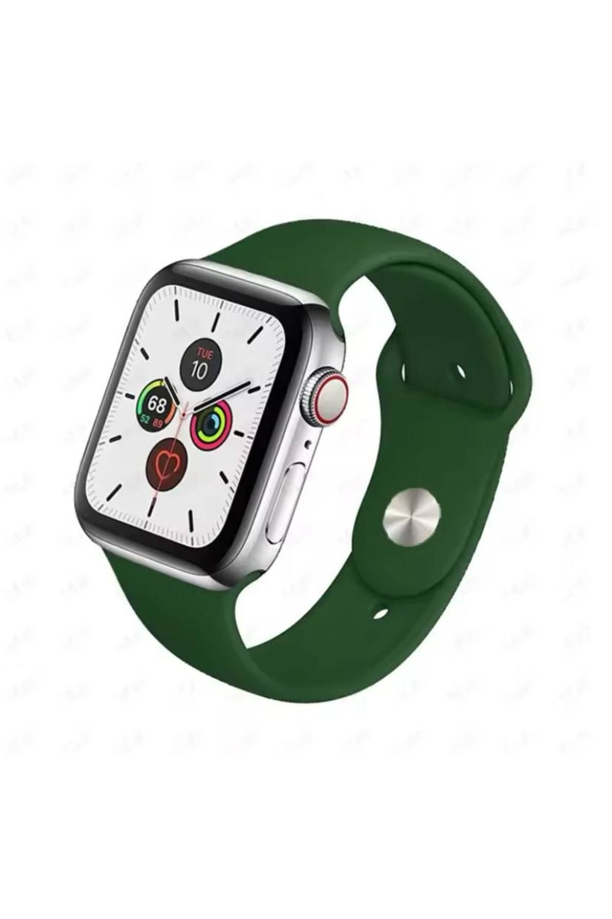 Bruntoo BR Apple Watch Series 10/9/8/7/6/5/4/SE/3/2/1 42mm-41mm-40mm-38mm Uyumlu M/L Beden Düz Silikon kordon .