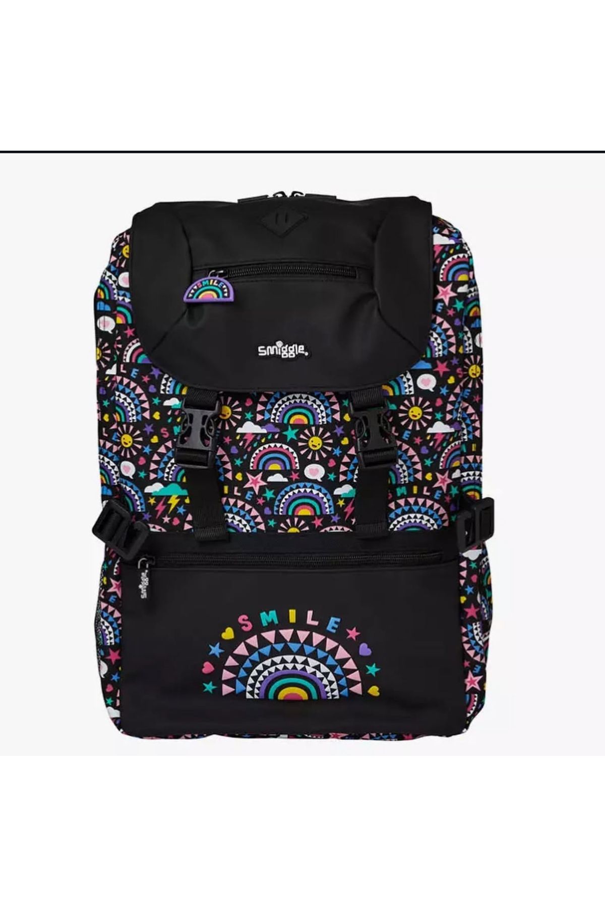 SMIGGLE Better Together Koleksiyonu Çift Tokalı Gökkuşağı Dikdörtgen Okul Çantası