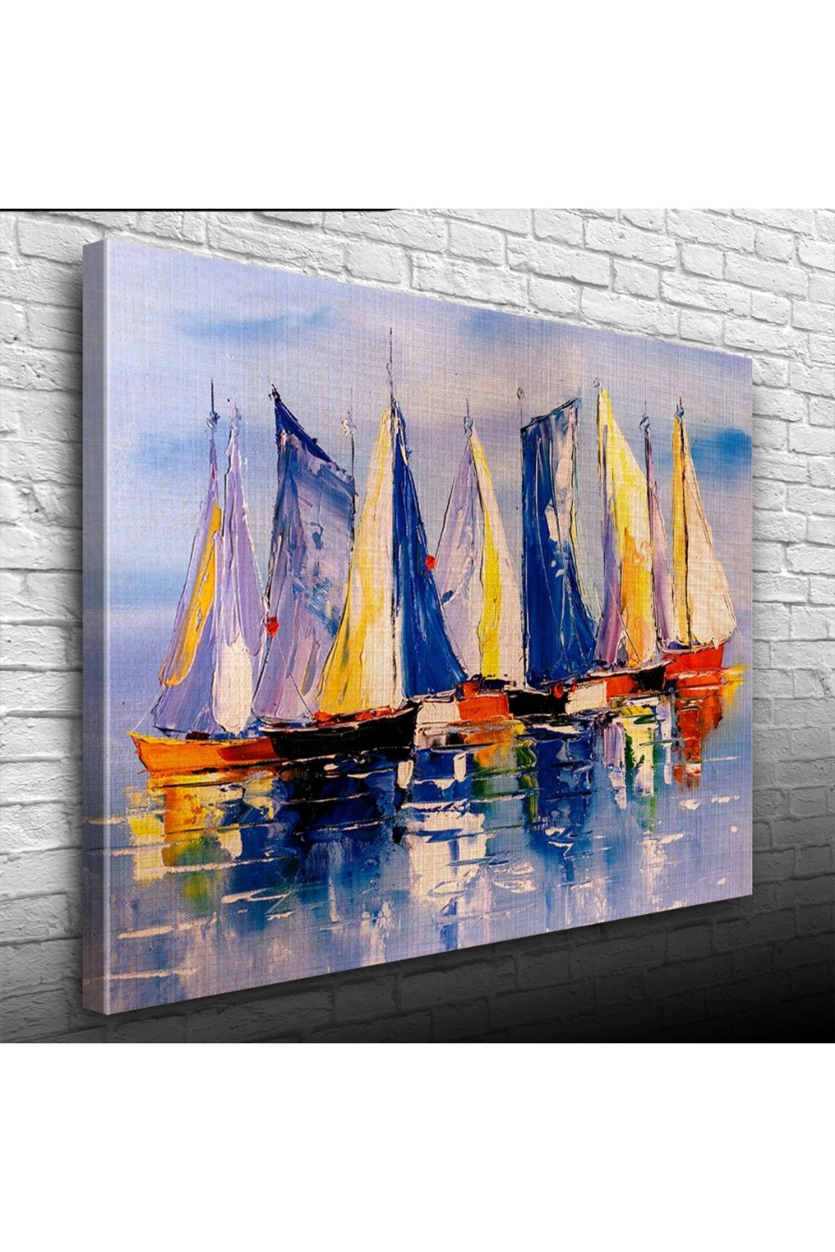 Kanonik Education Yelkenliler Yağlıboya Kanvas Tablo 50 x 70