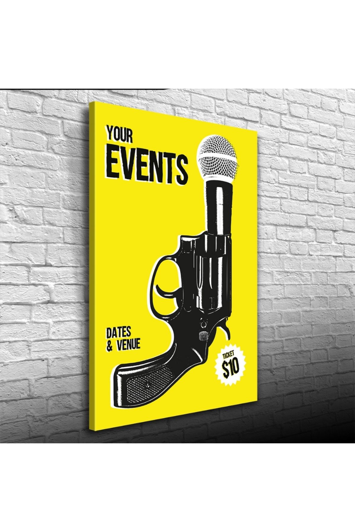 Kanonik Education Events Sarı ve Siyah tonlarda Poster Kanvas Tablo 50 x 70