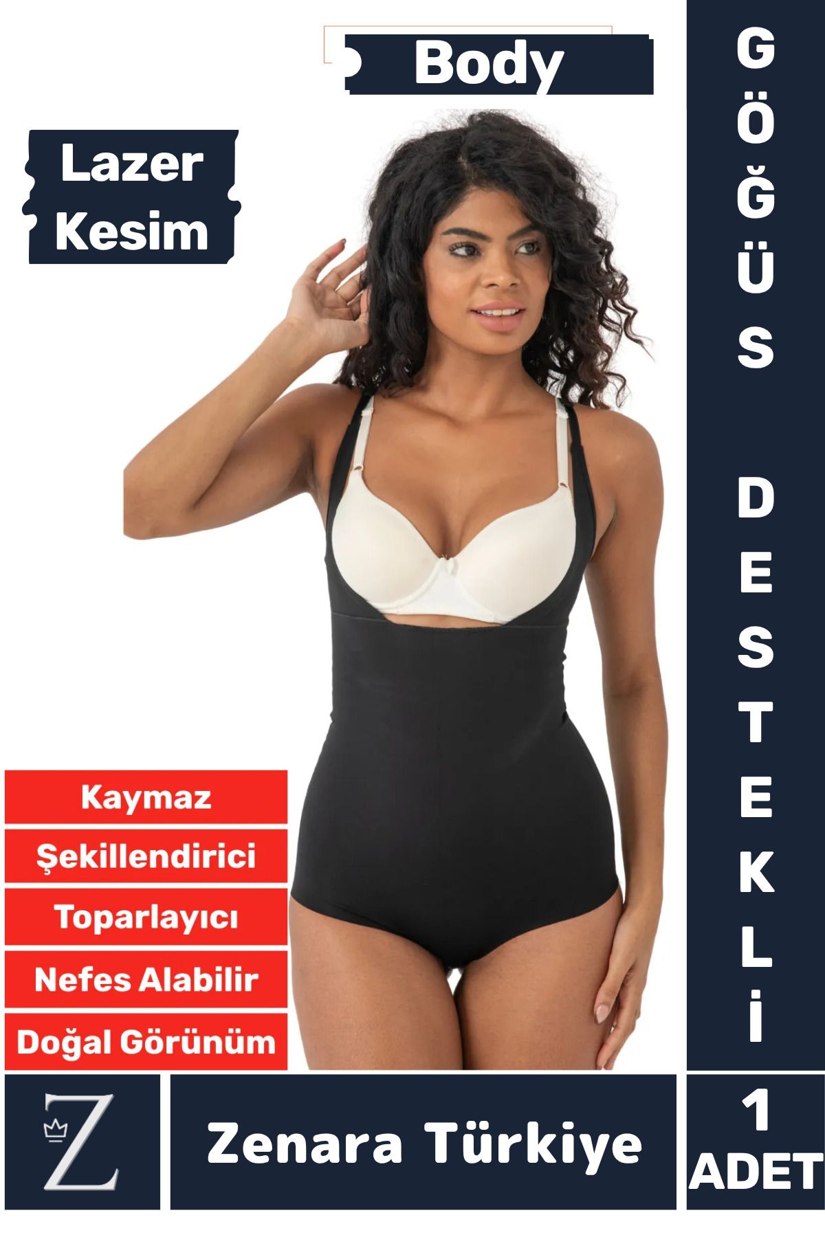Zenara İz İç Göstermez Kaymaz Vücut Sıkılaştıran İncelten Toparlayan LAZER KESİM Gögüs Destekli Body Korse