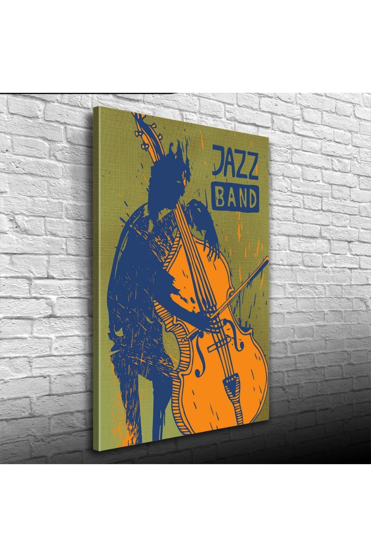 Kanonik Education Jazz Band Afişi Yeşil Siyah Turuncu Tonlarda Kanvas Tablo 50 x 70