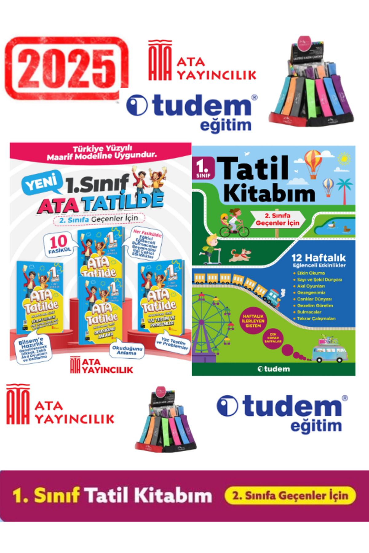 Palme Yayınevi Ata Tatilde 1.Sınıf 10 Fasikül Yaz Tatil Seti+Tudem 1.Sınıf 12 Hafta Yaz Tatil Seti+Kalemlik