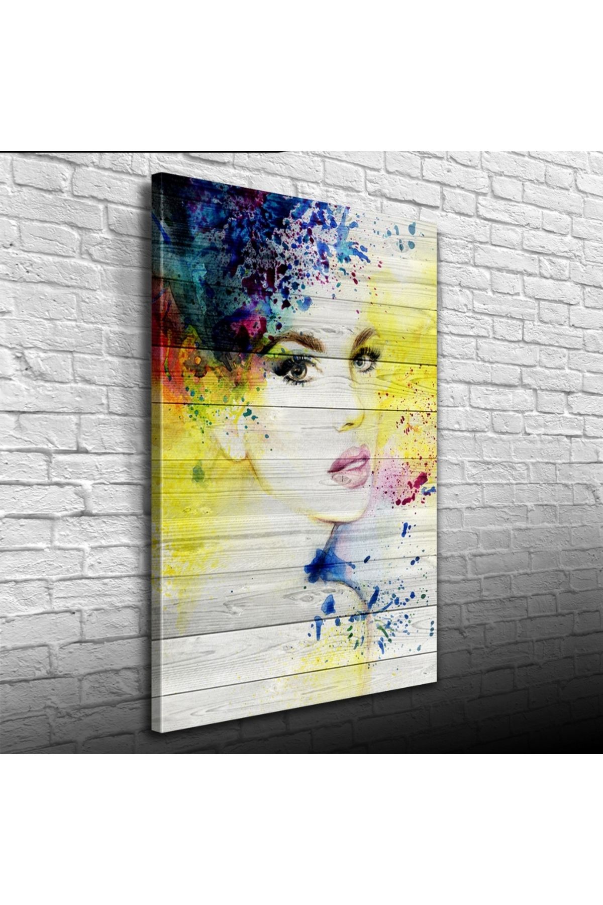 Kanonik Education Sarı Beyaz Tonlarda Kadın Portresi Kanvas Tablo 50 x 70