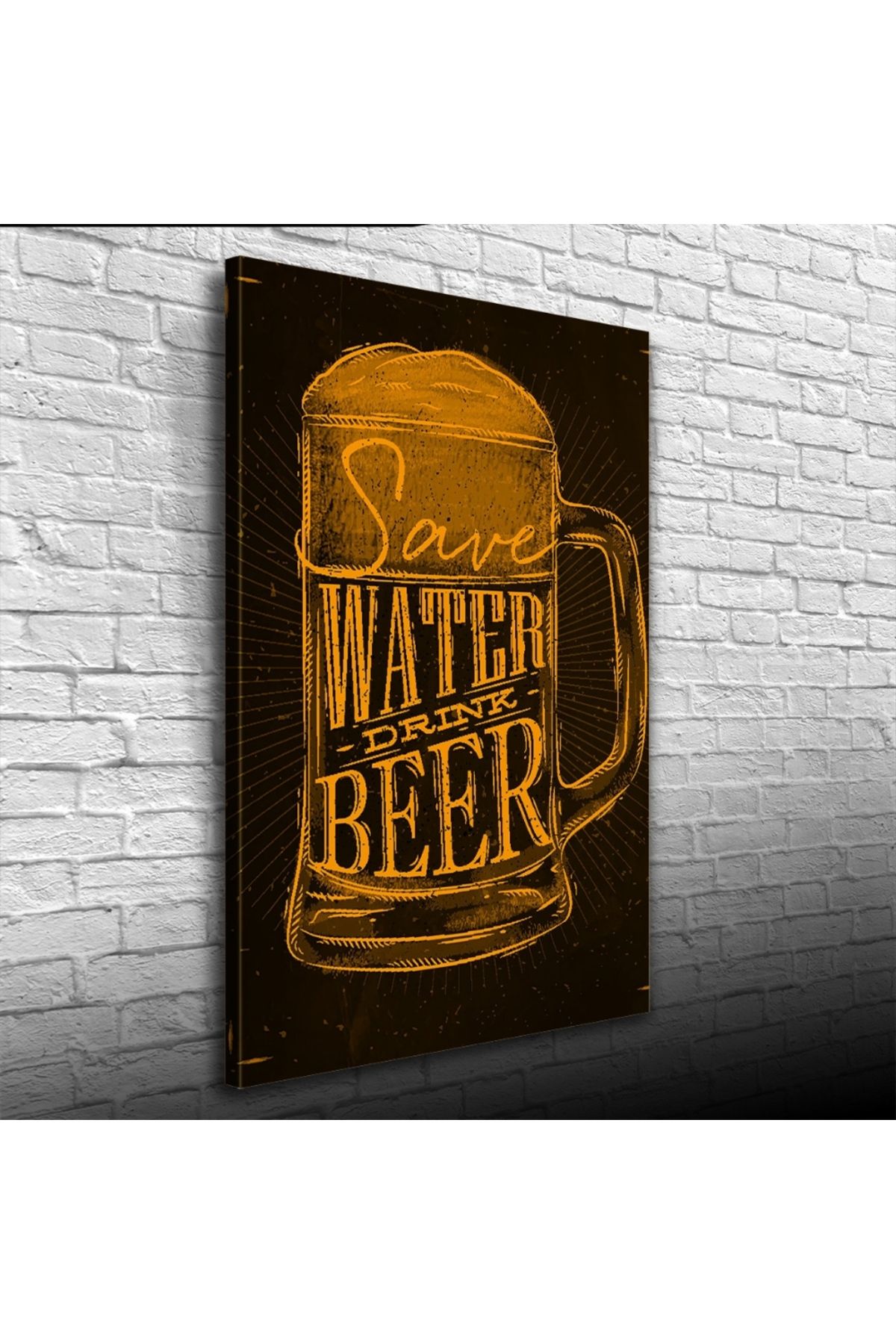 Kanonik Education Water Drink Sarı Siyah Poster Kanvas Tablo 50 x 70